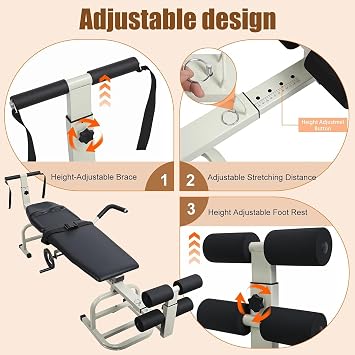 Lumbar Stretch Table Tool Massage Traction Table Fitness Full Body Traction Bed Back Stretch Bench for Vertebral Decompression Body Stretching Device for Neck Shoulders Waist Legs