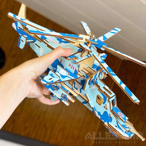 Miniatura 6 de Artisolve - Rompecabezas de madera 3D con diseño de tiburón negro para niños, niñas, familia, divertidos rompecabezas a partir de 14 años