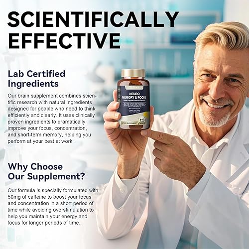 Miniatura 7 de Totara C-ognitive Nootrópico L-tirosina, Alpha GPC, Ginkgo Biloba, Bacopa Monnieri para apoyo cerebral, memoria y enfoque, suplemento cerebral con