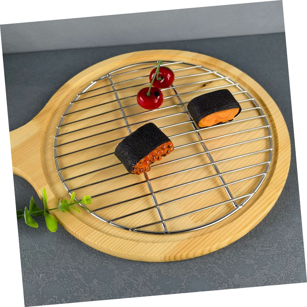 NULYLU Barbecue Grill Basket Round Bbq Rack Grilling Mesh Bbq Cooking Mats for Grill