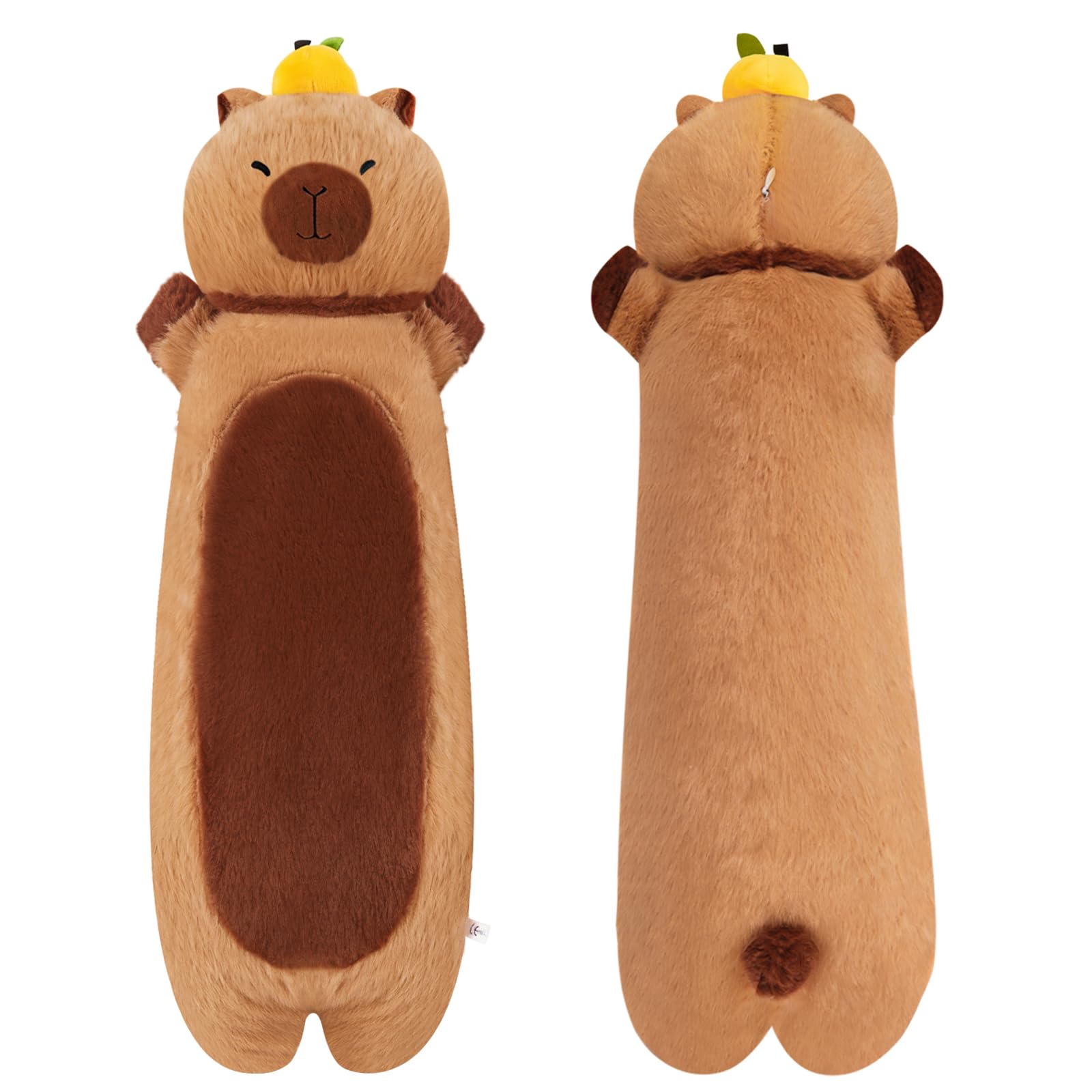 Sidesea 21.6in Long Capybara Plush Body Pillow, Cute Lemon Capybara Stuffed Animals Soft Plushies Cuddle Pillow