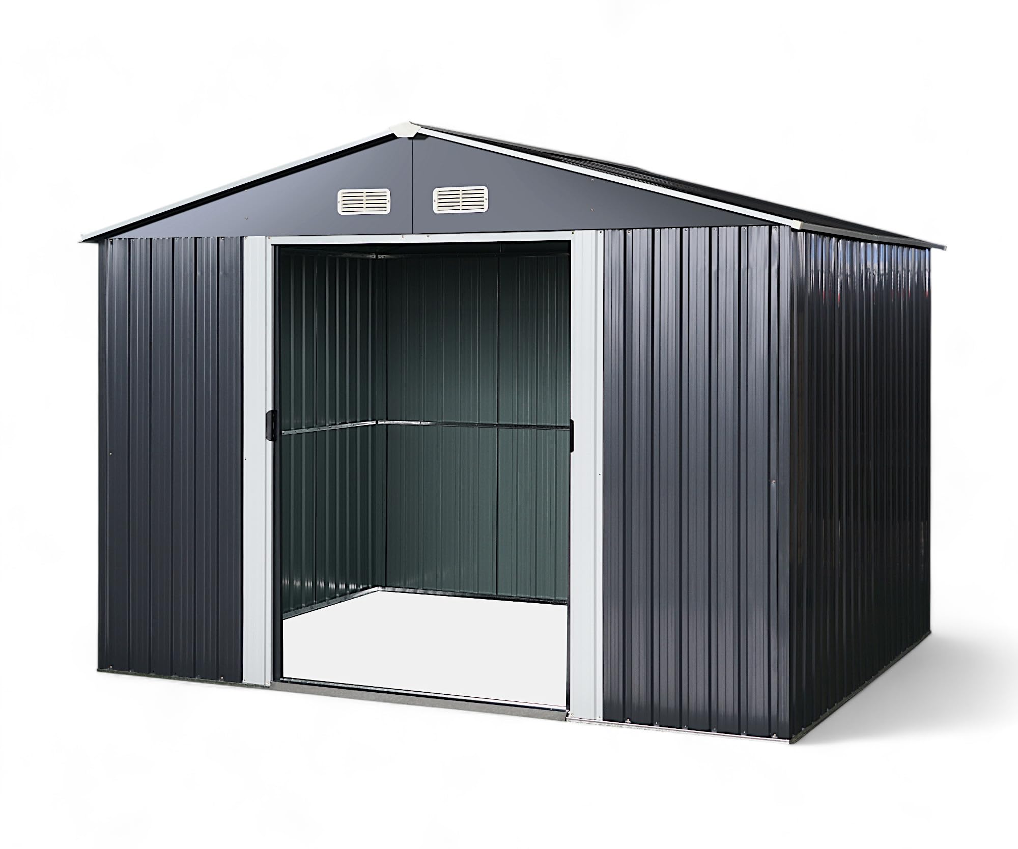 ALEOS. Metall Gartenhaus Geräteschuppen 7m² 301 cm x238 cm x214cm (BxTxH)