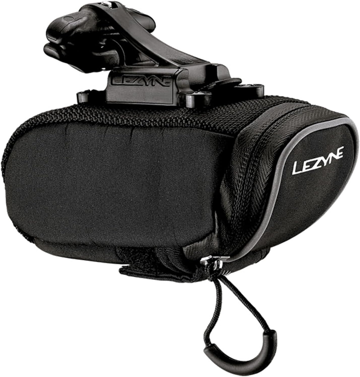 LEZYNE Micro Caddy Bicycle Saddle Storage Bag - Compact Aero-Shaped Nylon with Organizational Pockets, Quick Access Sleeve & Water-Resistant Zipper