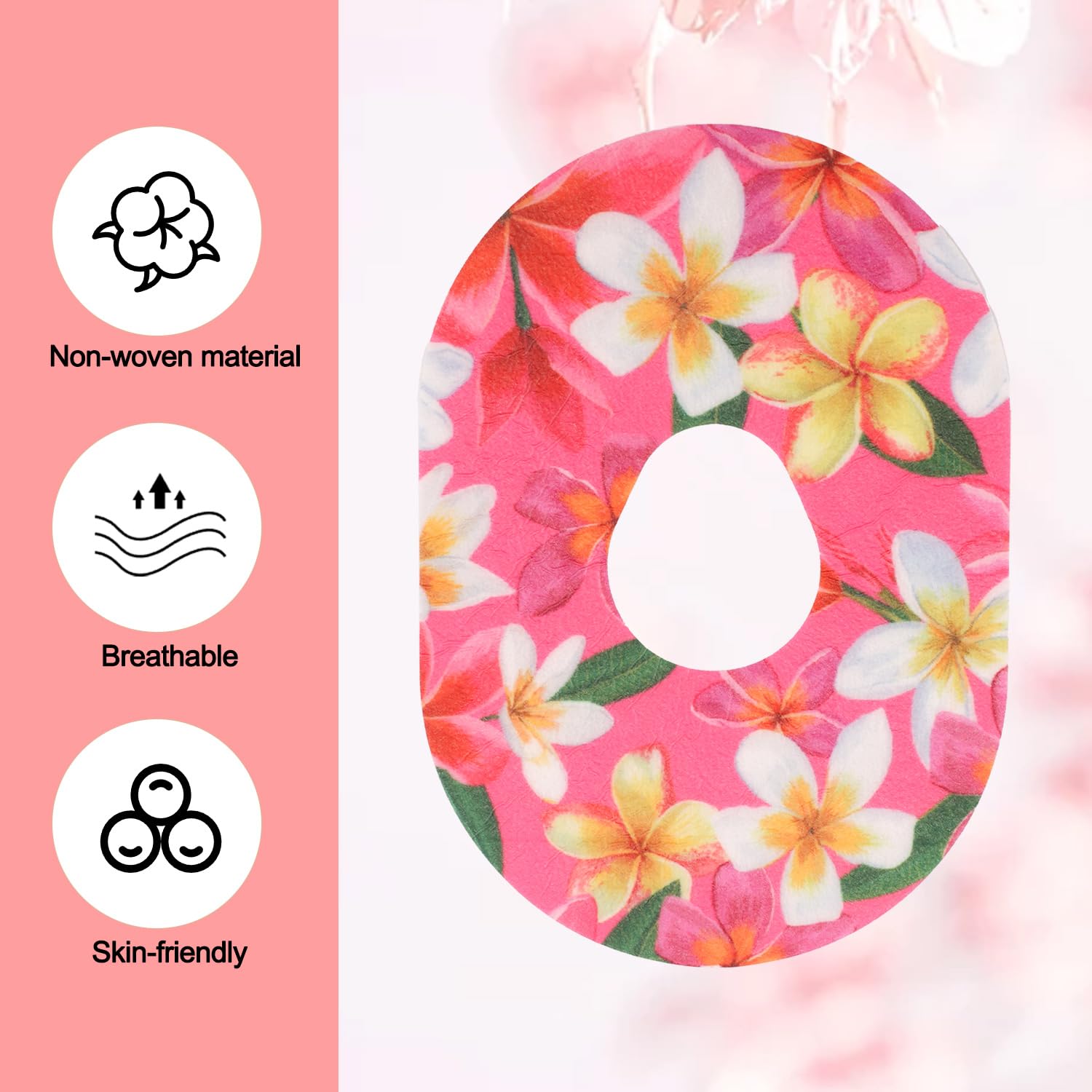 25szt Plastrów Samoprzylepnych do Dexcom G7, 5 Stylów Kwiecisty Non-Woven Fabrics Zestaw Plastrów Monitorowania Poziomu Glukozy Oddychajace Naklejki Czujnik Glukozy Kompatybilne z Dexcom G7