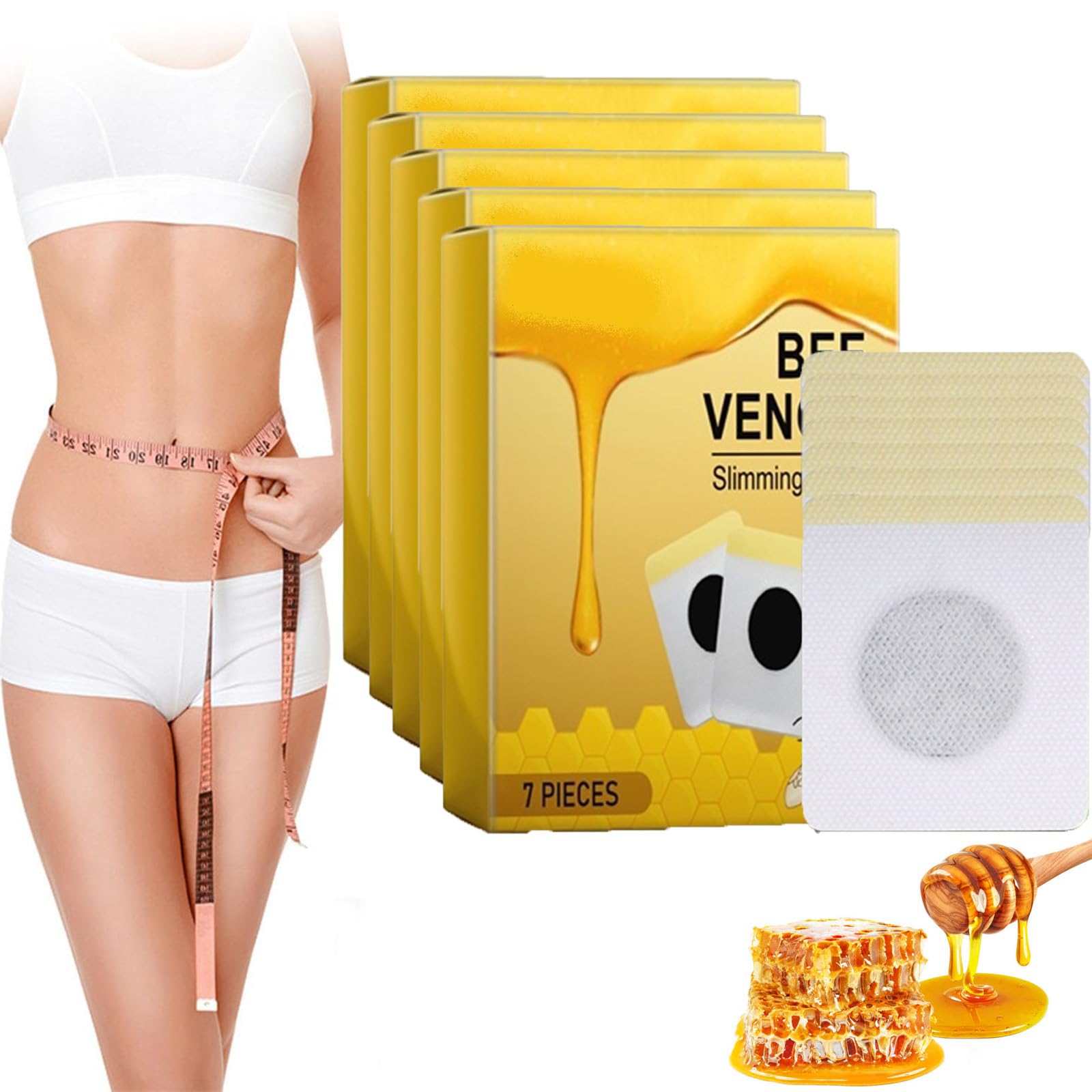 Bee Venom S_li_mming Patches, Bee Venom Lymphatic Drainage S_li_mming Patch, Bee Venom Lymphatic Patches, Body Curves Bee Venom Patches, Bee Venom Lymphatic Drainage & S_li_mming Patches (5 Box)