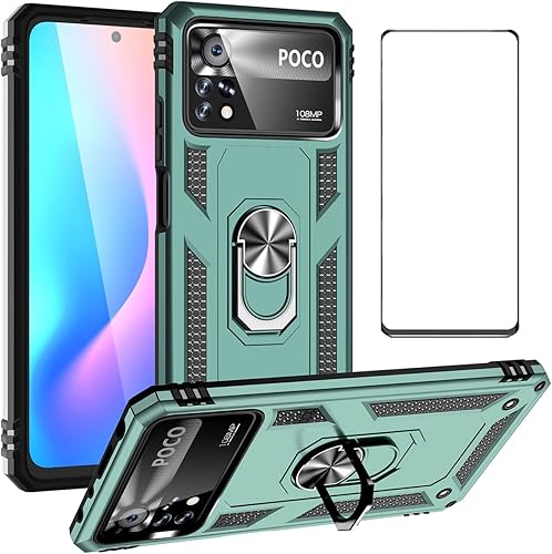 Funda para Xiaomi Poco X4 Pro 5G con protector de pantalla, protecciĂłn militar de ajuste delgado, a prueba de golpes, cubierta trasera protectora Funda para Xiaomi Poco X4 Pro 5G con protector de pantalla, protecciĂłn militar de ajuste delgado, a prueba de golpes, cubierta trasera protectora