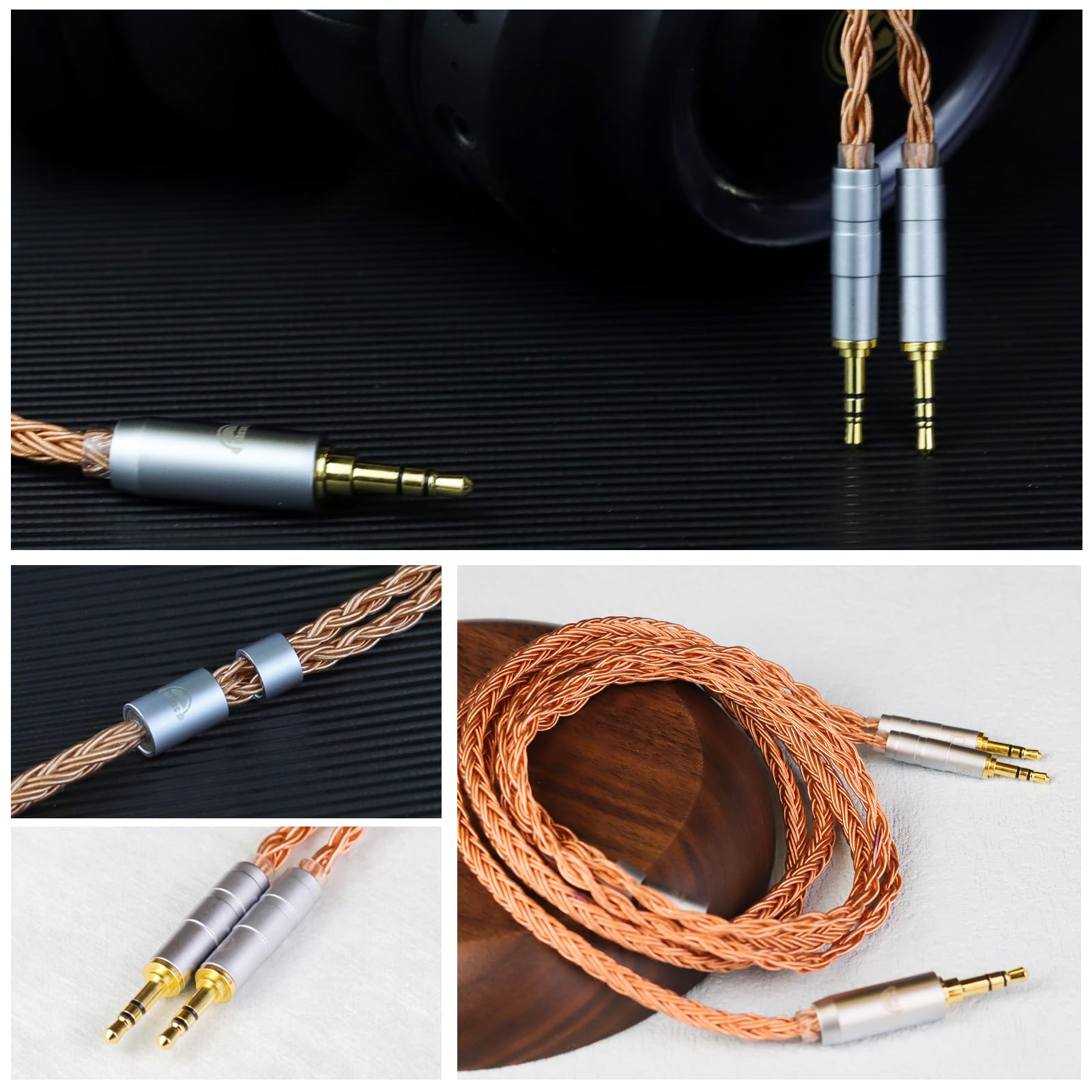 okcsc Cavo di ricambio ZT16 con doppia spina bilanciata da 2,5 mm a 4,4 mm, 16 nuclei placcati in rame IEM, cavo professionale per audiofili per cuffie Hifiman HE-400i, HE400S, HE350, HE1000, HE560