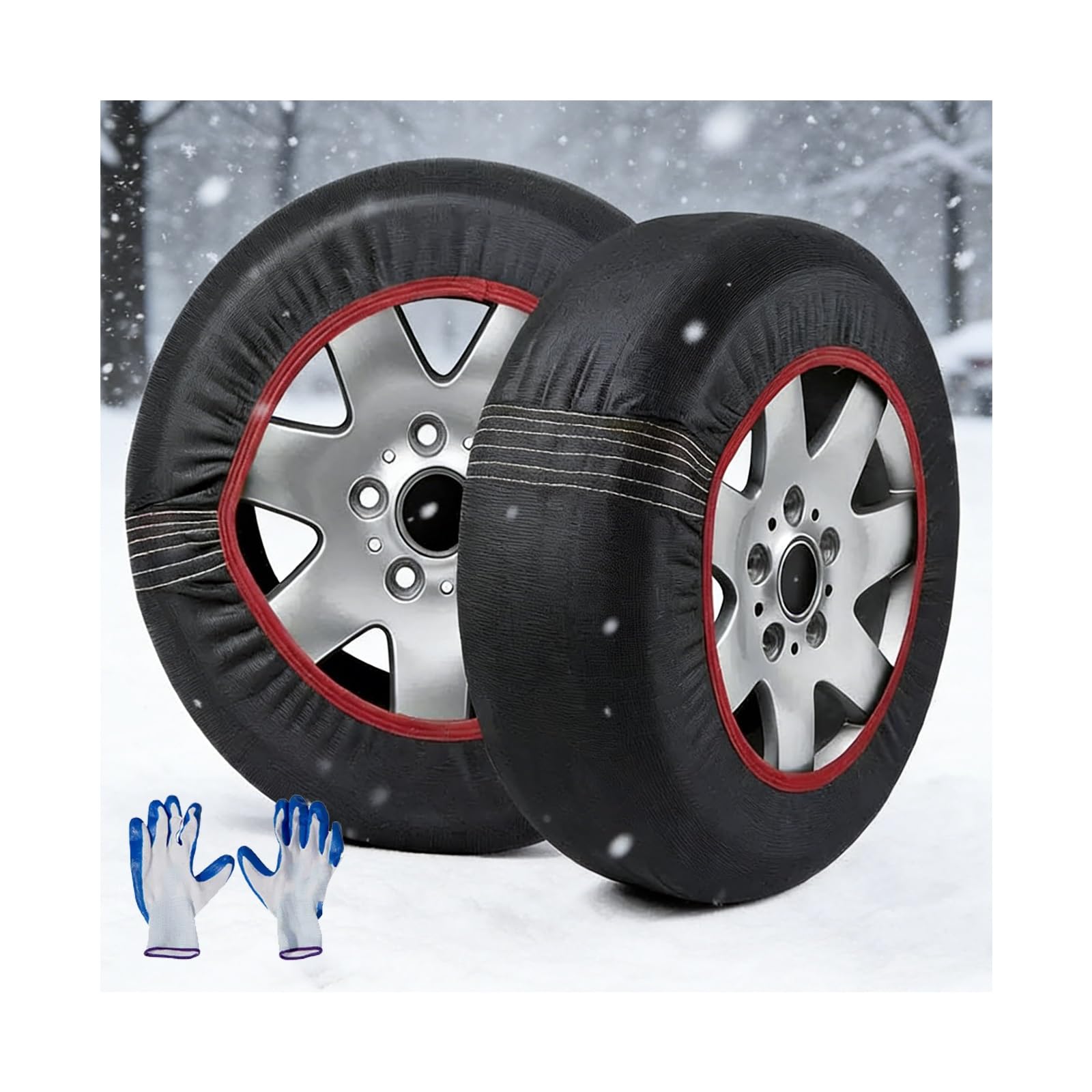 Cadenas Nieve Textil,Fundas Ruedas Nieve, For Camionetas Ligeras, SUV, AutomóViles, Camionetas, Paquete De 2 Antideslizantes, Ancho De NeumáTico De 185-295mm(255/40R20)