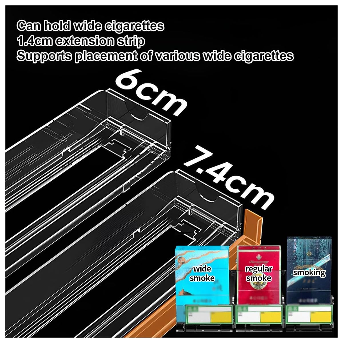 Espositore per Sigarette Trasparente con Sistema di Spinta Automatica, Ideale per Punti Vendita al Dettaglio, Montaggio a Parete e da banco, 2 Livelli, 11 colonne - Perfetto per supermercati