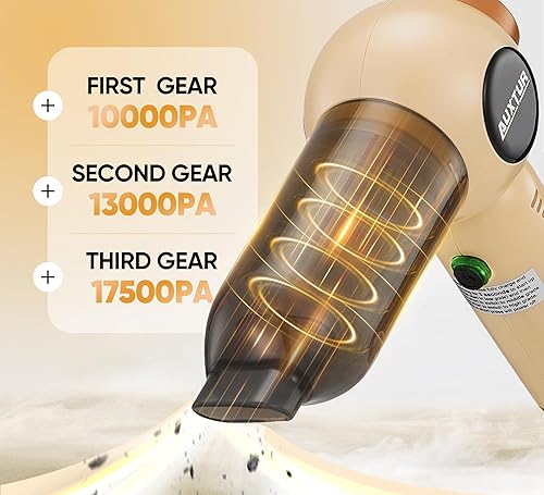 Miniatura 3 de Aspiradora de mano inalámbrica  18000 PA fuerte succión recargable, 3 velocidades ajustable portátil mini removedor de polvo para pelo de mascotas,