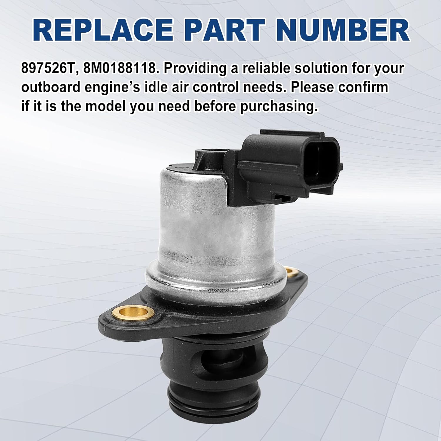 897526T Outboard Idle Air-Control Valve - Compatible with Mercury 4-Stroke EFI Outboards, 65HP 75HP 80HP 90HP 100HP 115HP 150HP 2.1L Cylinder Block for Mercruiser Replaces 8M0188118