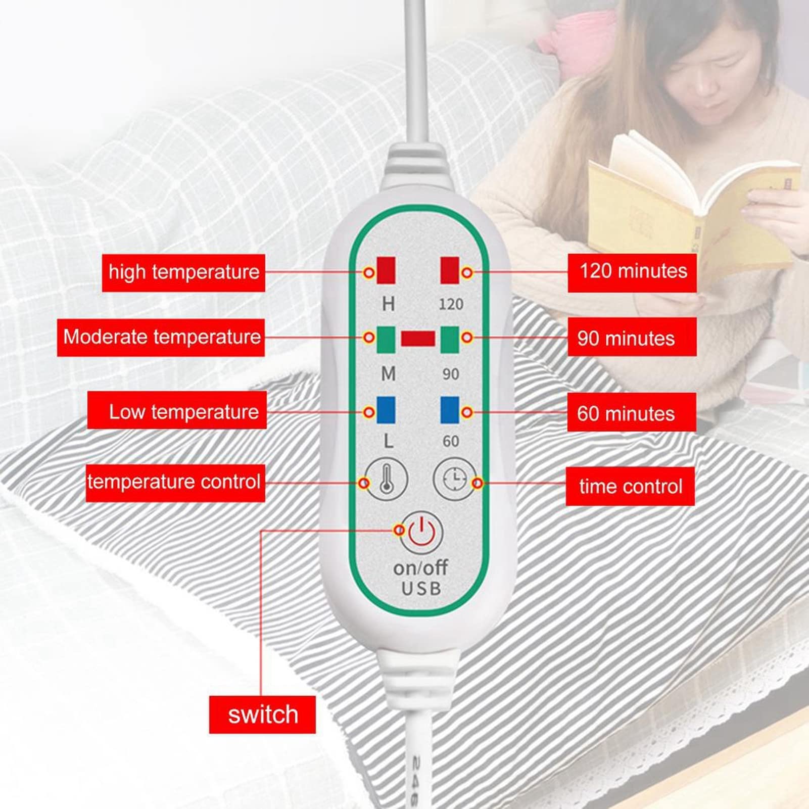 VALINK Pantofole riscaldanti elettriche USB per l'inverno, scaldapiedi, scarpe riscaldate elettriche, in peluche, calde, lavabili a caldo, unisex, colore grigio
