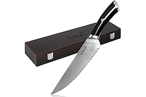 Authentic Damascus Steel Kitchen Chef's Knife, Ultimate Sharpness for the Master Chef