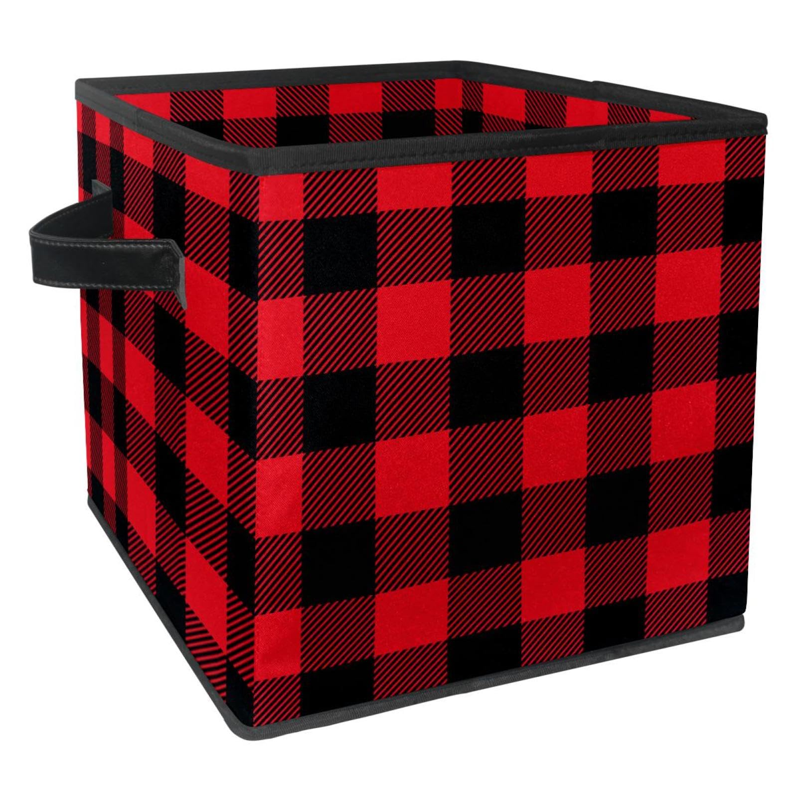 Boîte de rangement pliable tissu écossais contre le désordre des placards de chambre