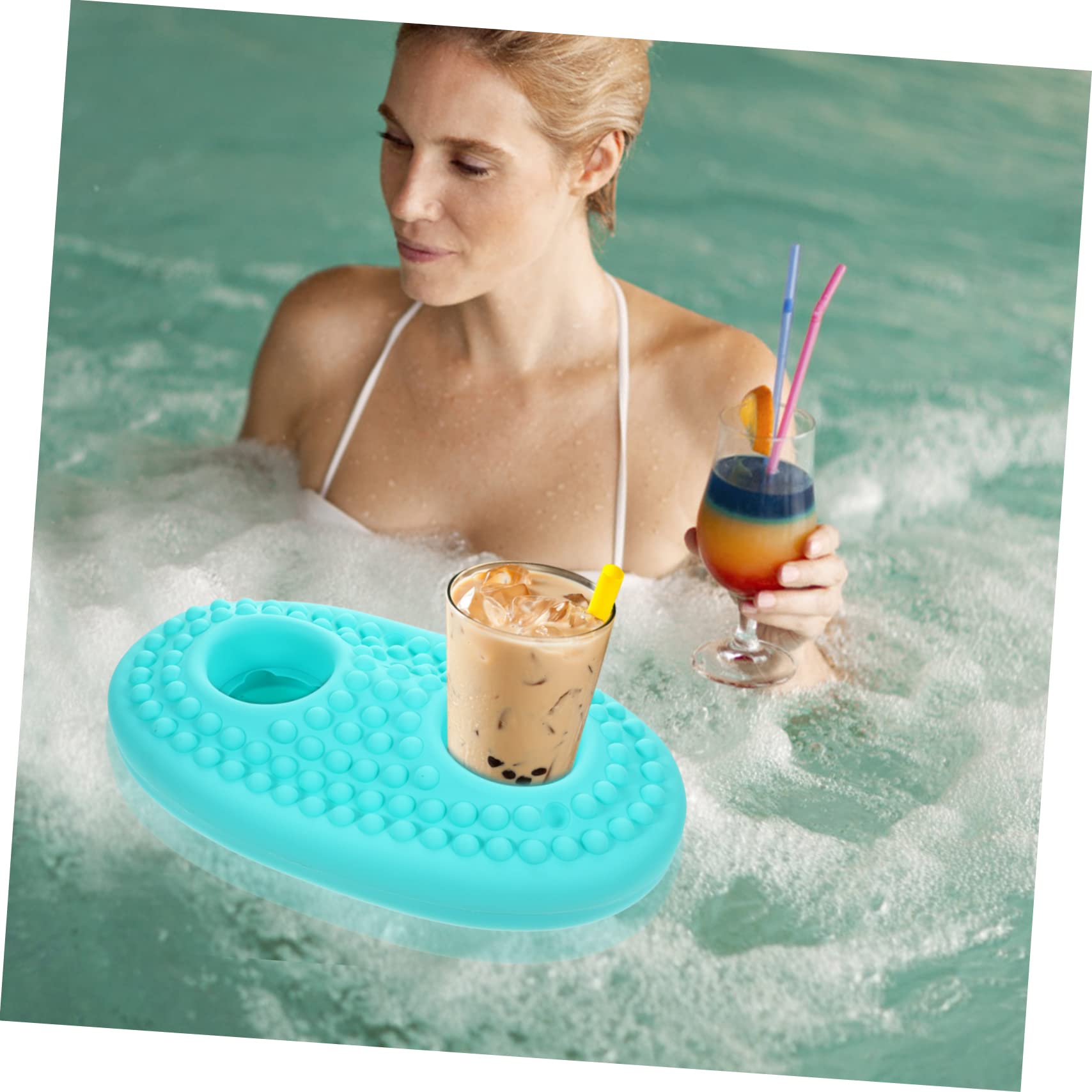 Portabicchieri da Piscina Galleggiante in Silicone per Ragazzo Ragazza | Gonfiabile Porta Bevande, Piscina Gonfiabile, Festa Estiva, Water Games, Beach Party