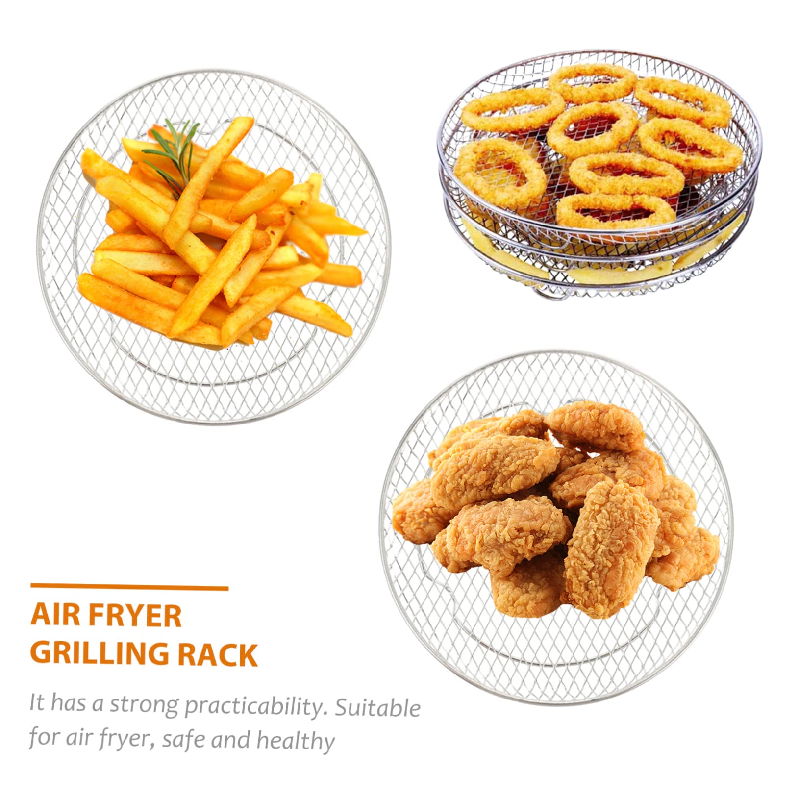 SHINEOFI 1 Pieza Rejilla Inoxidable para Freidora de Aire Accesorio Apilable Compatible con Instant Air Fryer para Variedad de Cocina
