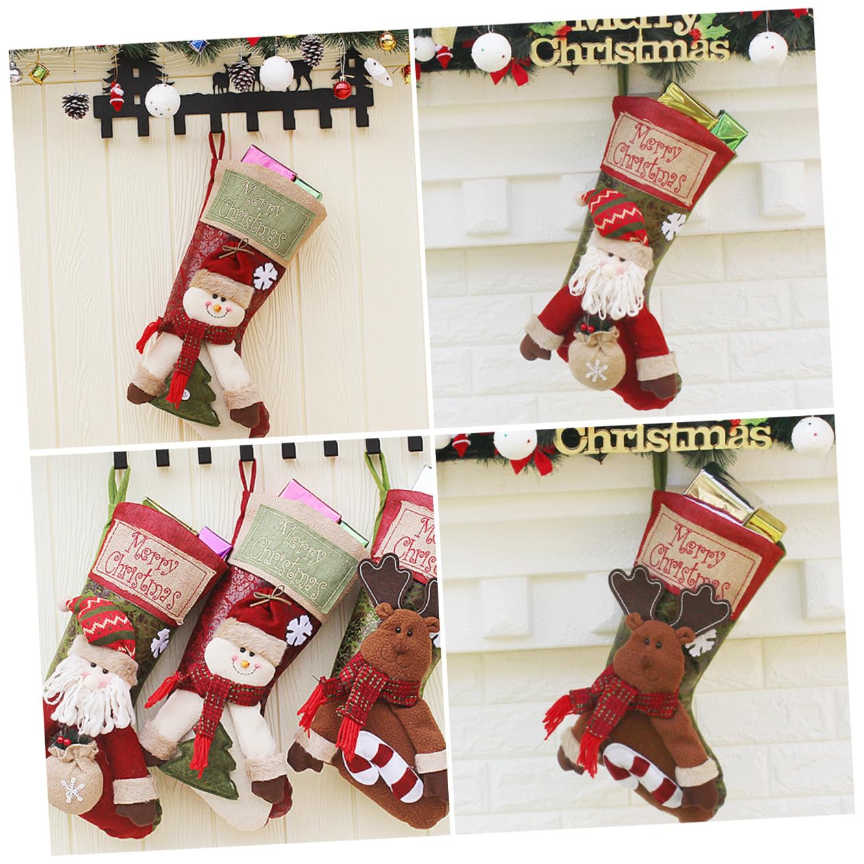 BESPORTBLE 3pezzi Calza di Natale Appesa Calzini Regalo di Natale Goccia Personalizzate