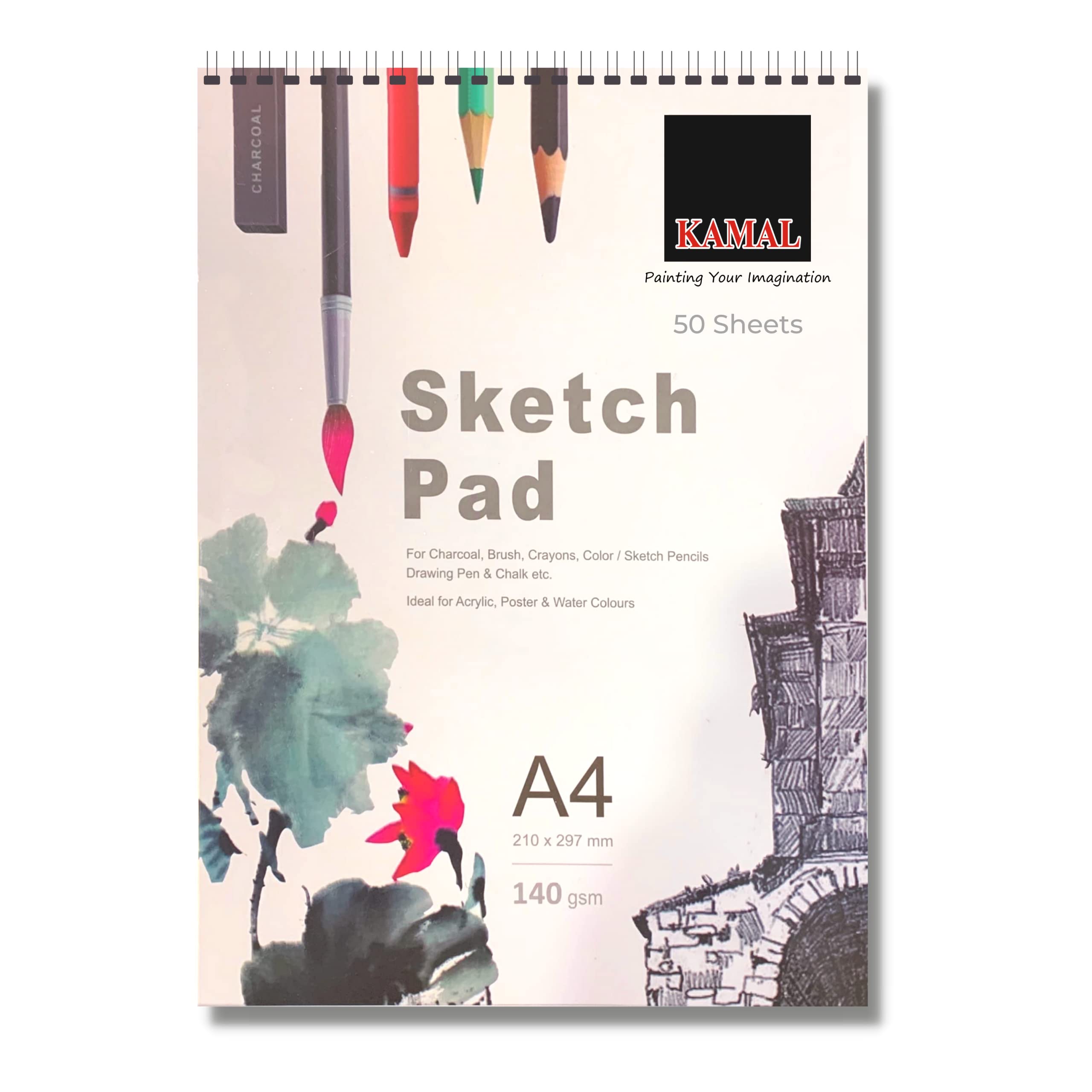 KAMAL Drawing and Sketch Pad for Artists, 120LB/140GSM Drawing pad, 50 Sheets/100 Pages Sketch Book for Alcohol Markers, Solvent Markers, Pencils, Charcoal, Pastels etc. (A4) Great Gift idea! (B09N2VMRVR) Amazon Price History, Amazon Price Tracker