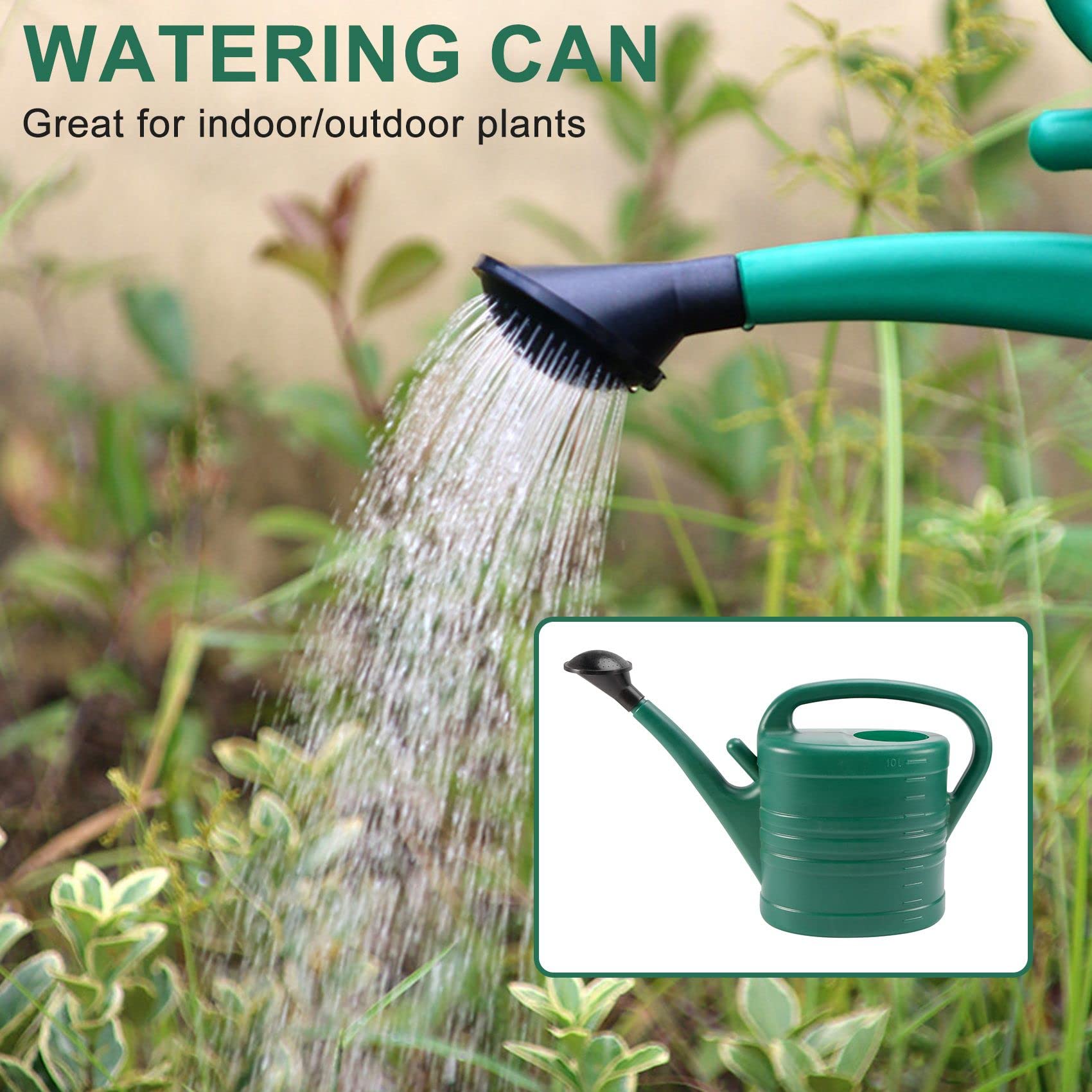 Gieß mit GrüNer 10 Liter 2 Gallonen Garten Wasser Flasche Gieß Kessel mit Langer Mund