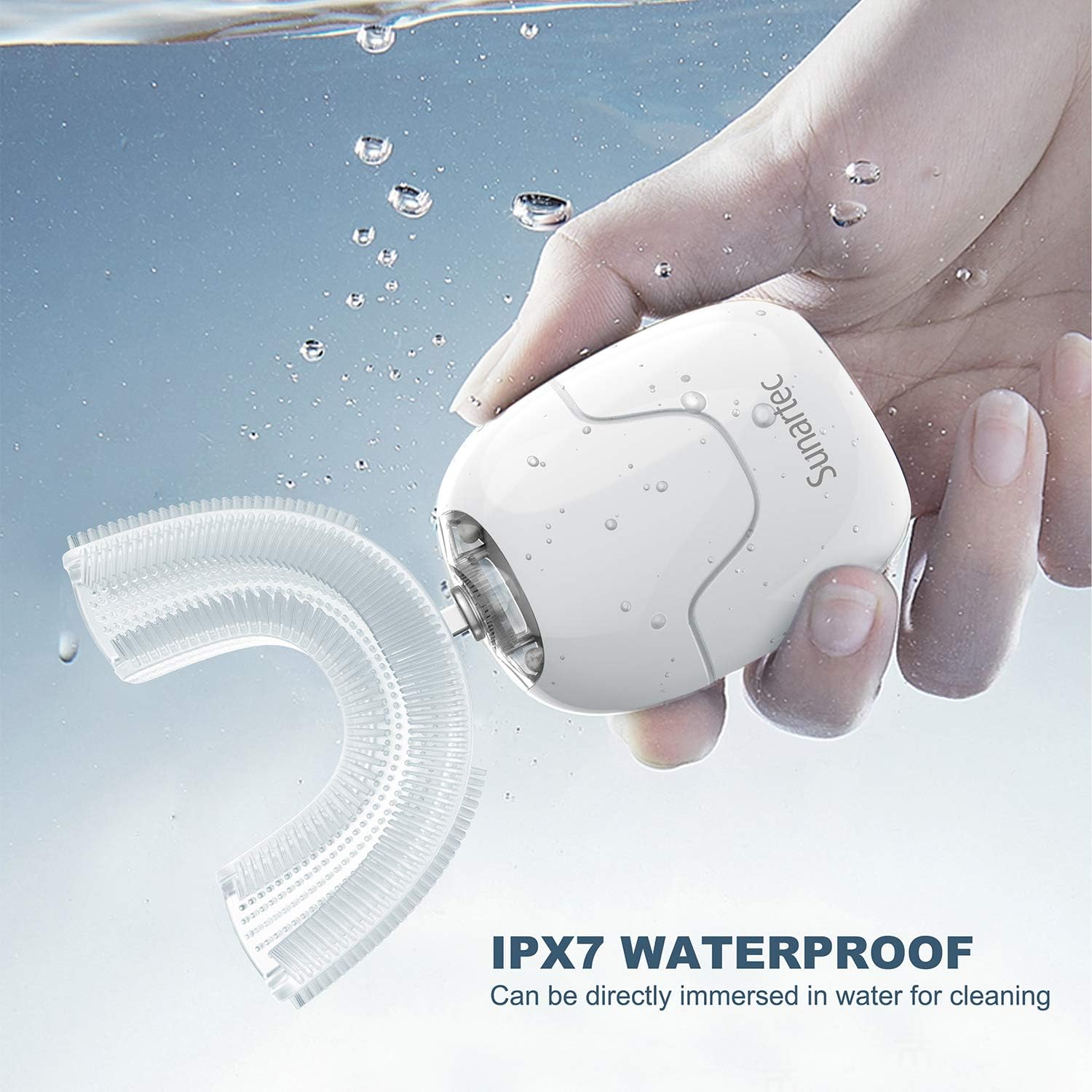 Sunartec Original Ultrasonic Electric Toothbrush Newly Generation 360° U-Shaped Toothbrushes Teeth Whitening Kit Gel for Adults Portable Purplr-Light Cleaning and Air-Drying Powerful Charger IPX7 : Beauty & Personal Care