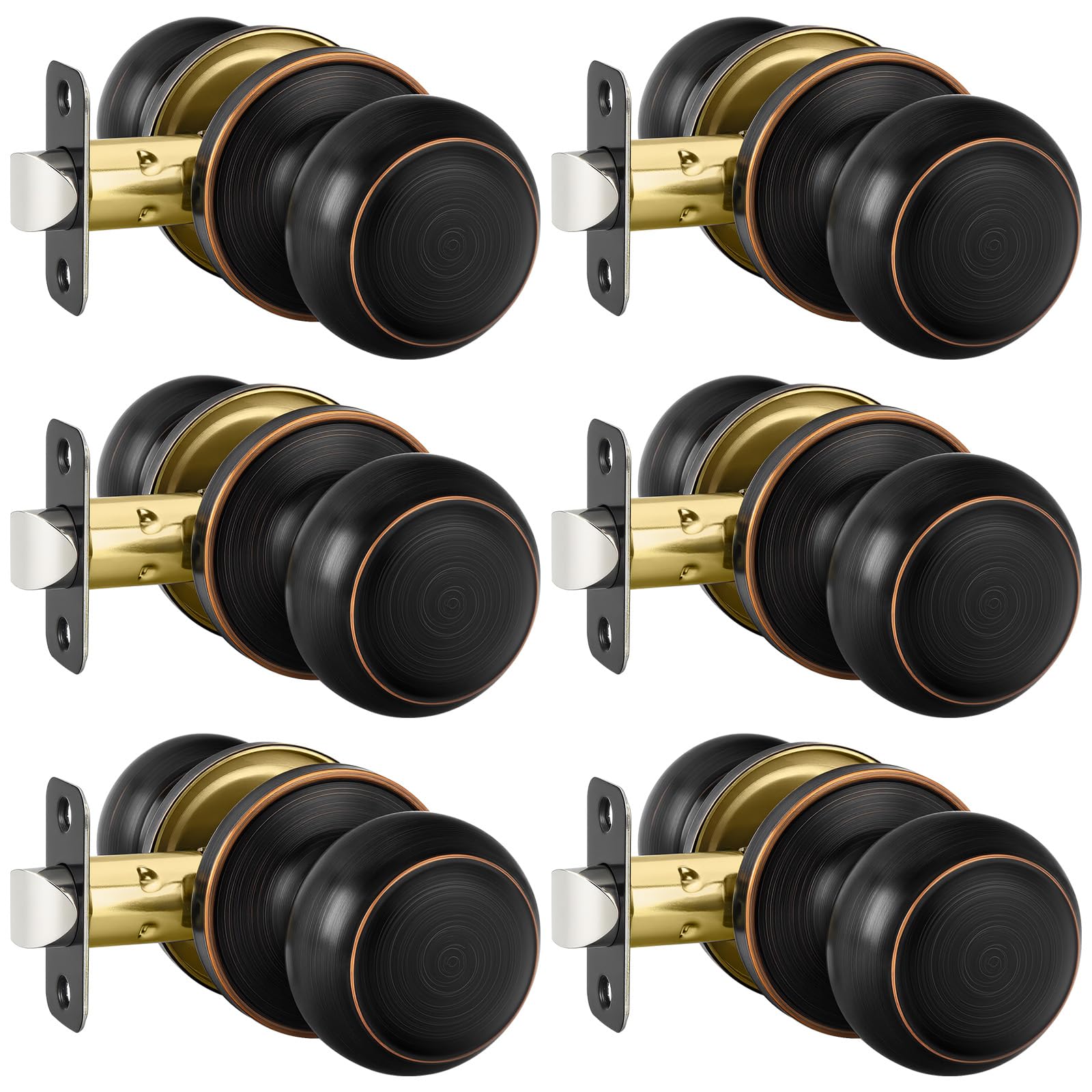 Haidms 6 Pack Matte Black Door Knobs Interior Privacy, Black Interior Door Knobs for Bedroom or Bathroom Classic Round Doorknobs Hardware — Amazon image 31