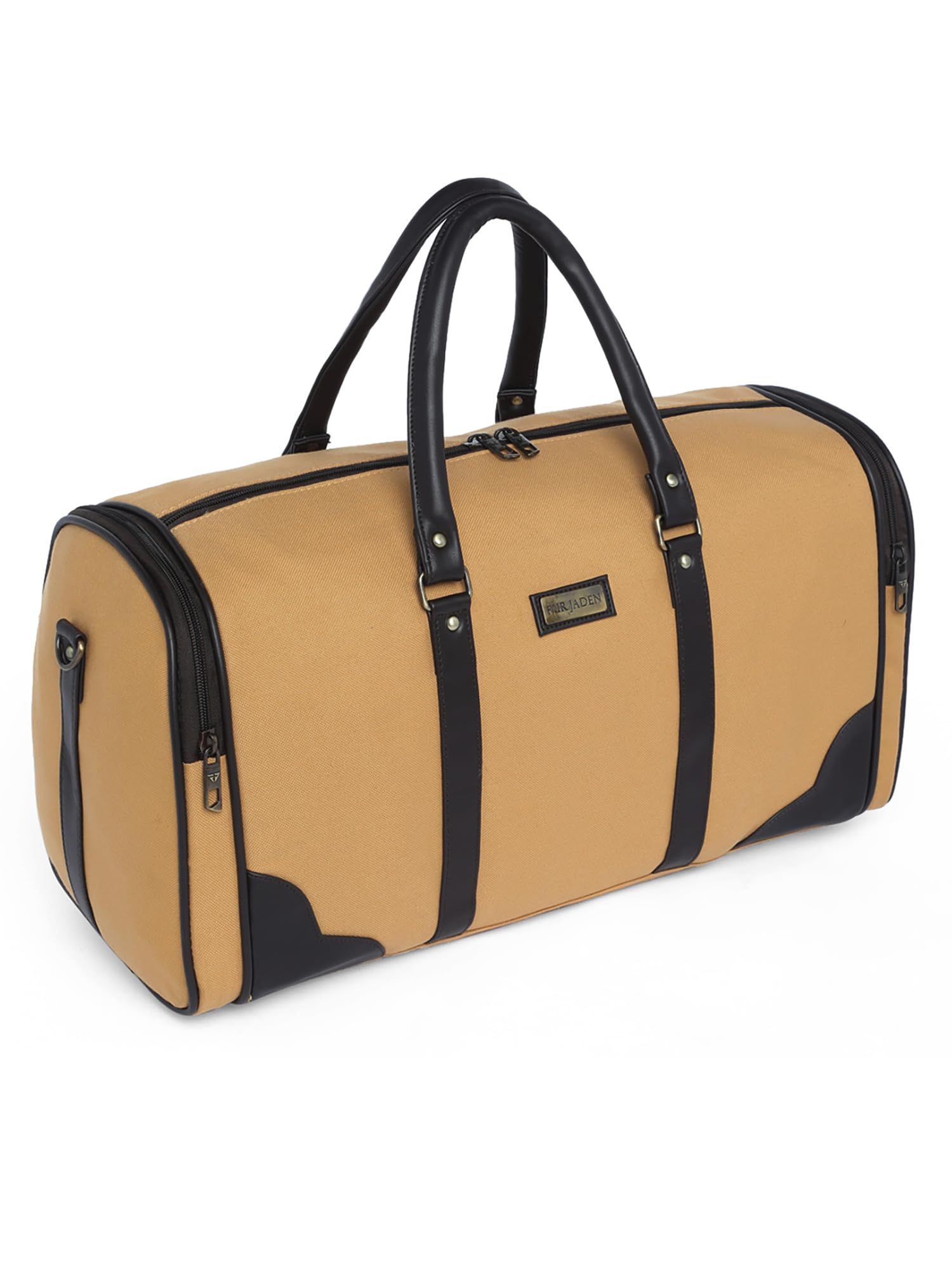 Fur Jaden Earth Friendly 35L Travel Duffle Bag Cabin Bag Made of Canvas Fabric Recycled from PET Bottles Weekender Holiday Bag for Men Women (Beige)