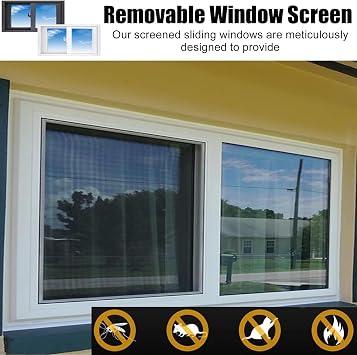 Basement Replacement Windows 47x27in / 119x69cm, Black Frame 12 14 16 18 20 High Custom Size Window, Little Basement Shed Chicken Coop Aluminum Window with Screen, Sliding Windows