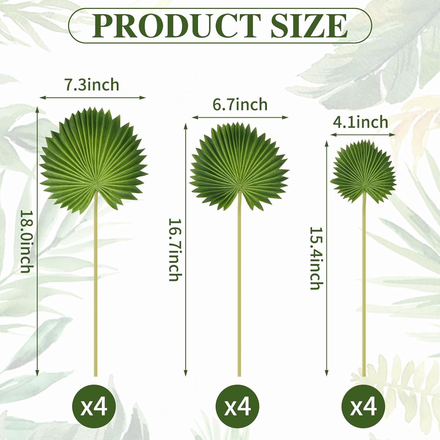 12 PCS Artificial PU Foam Palm Leaves Tropical Fake Greenery for Wedding Bouquet Party Decor Boho Home Centerpieces DIY Floral Arrangements - Image 5