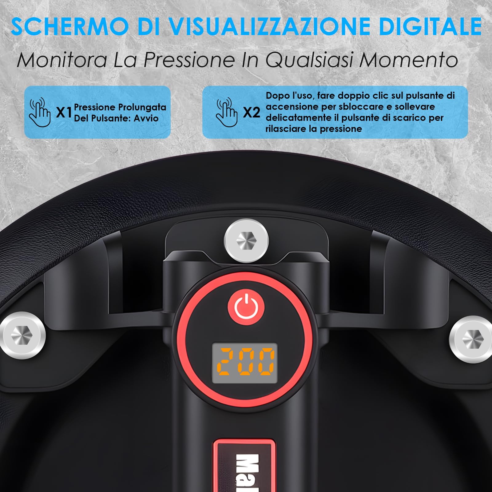 Ventosa per Piastrelle con 3000mAh Batteria, 8" Ventose Capacità Elettrico di Carico Max. 200 kg, Ricaricabile, Ventosa con Scatola di Trasporto per Vetro, Piastrelle, Marmo