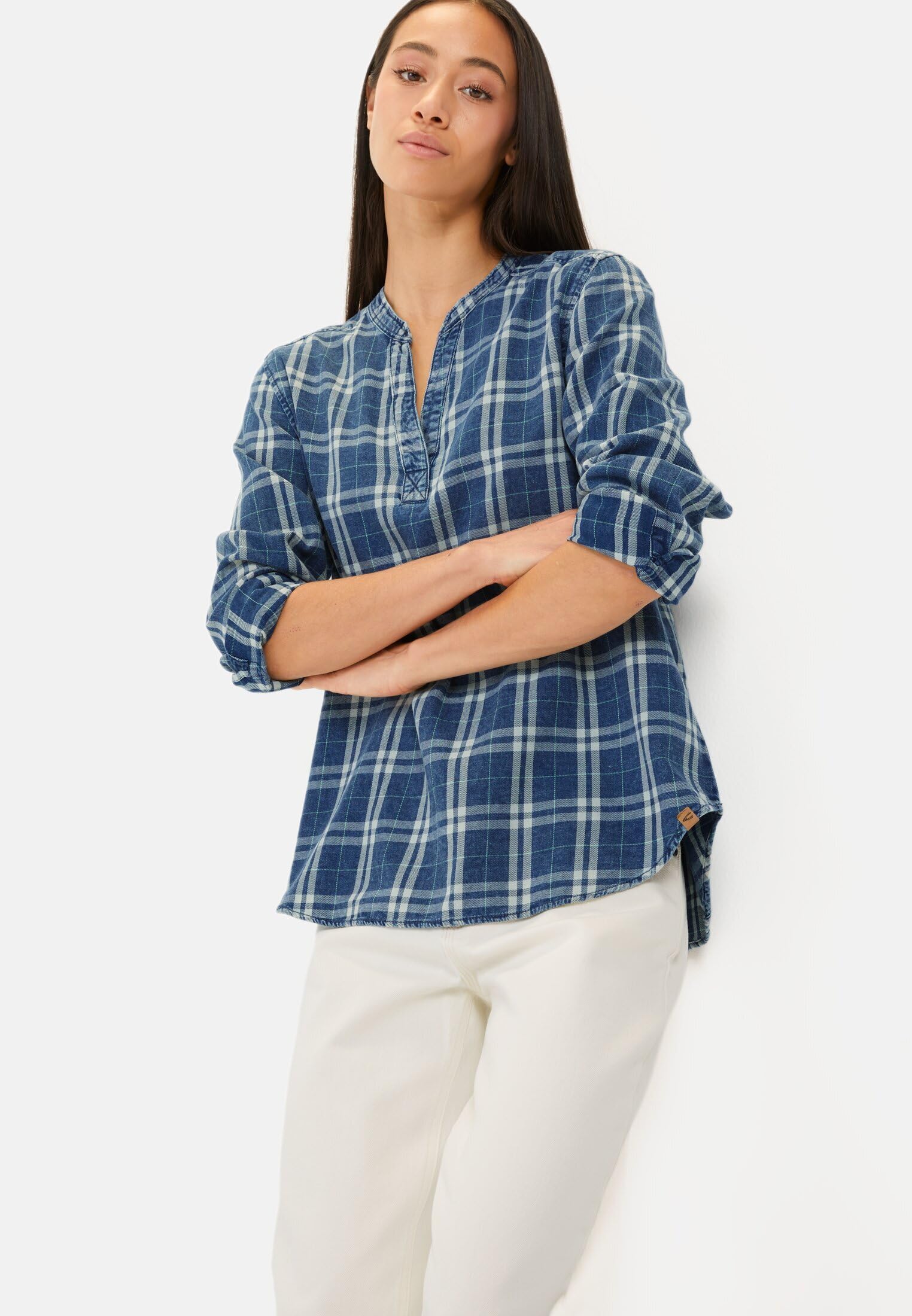 camel active Damen Schlupfbluse aus Reiner Baumwolle