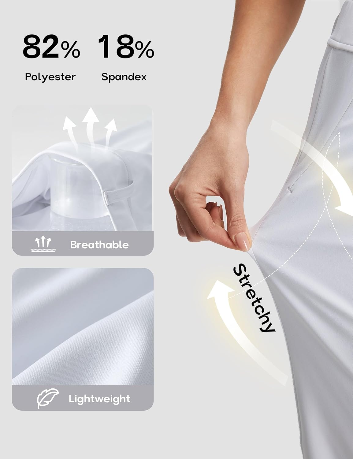 FitsT4 Sports Women 18" Golf Capris Pants Dressy Casual Stretch Capri Pants with Pockets - Image 4