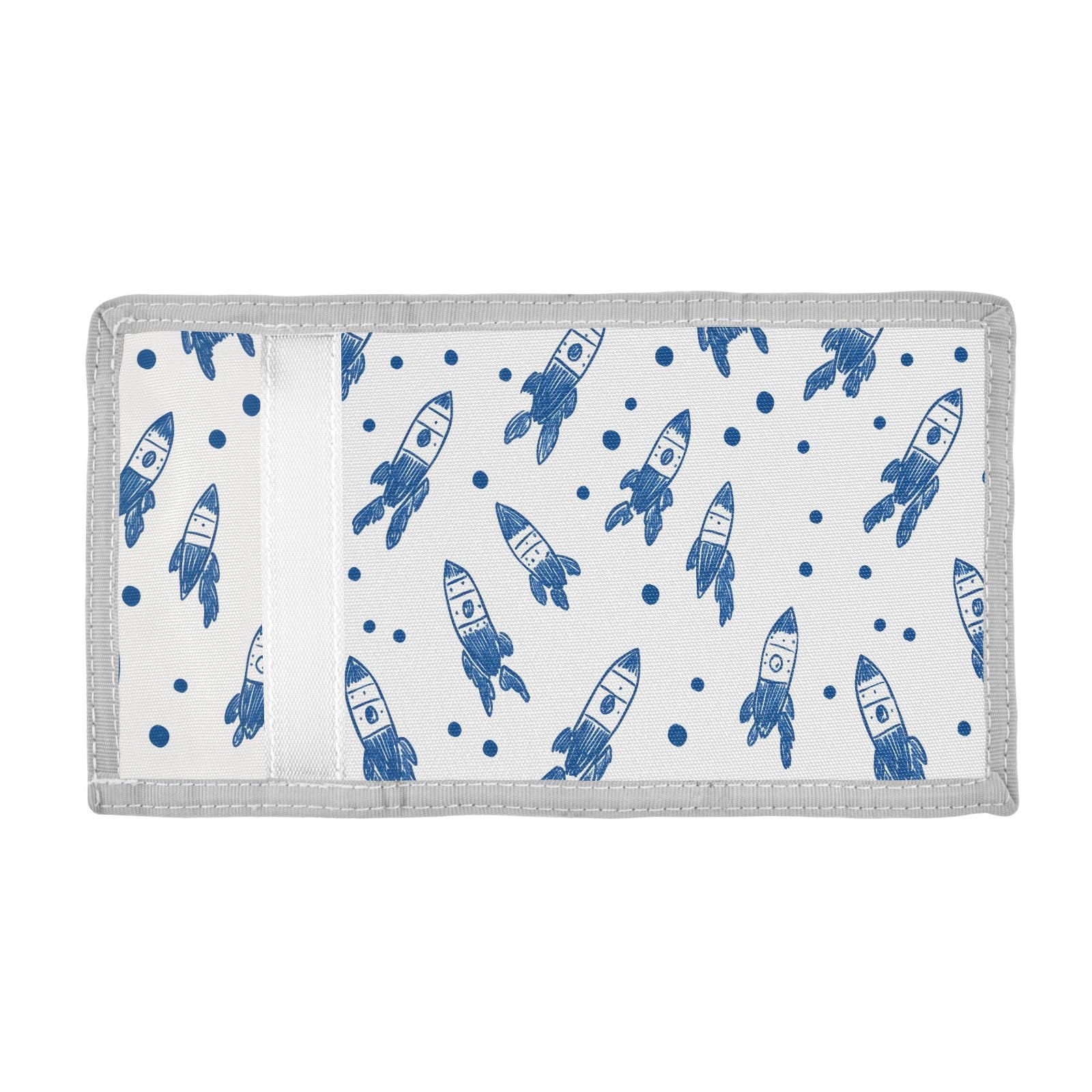 ALAZA Kids Wallets for Boys Girls Toddler Trifold Wallet Children Small Rocket Blue with Zipper Coin Pocket