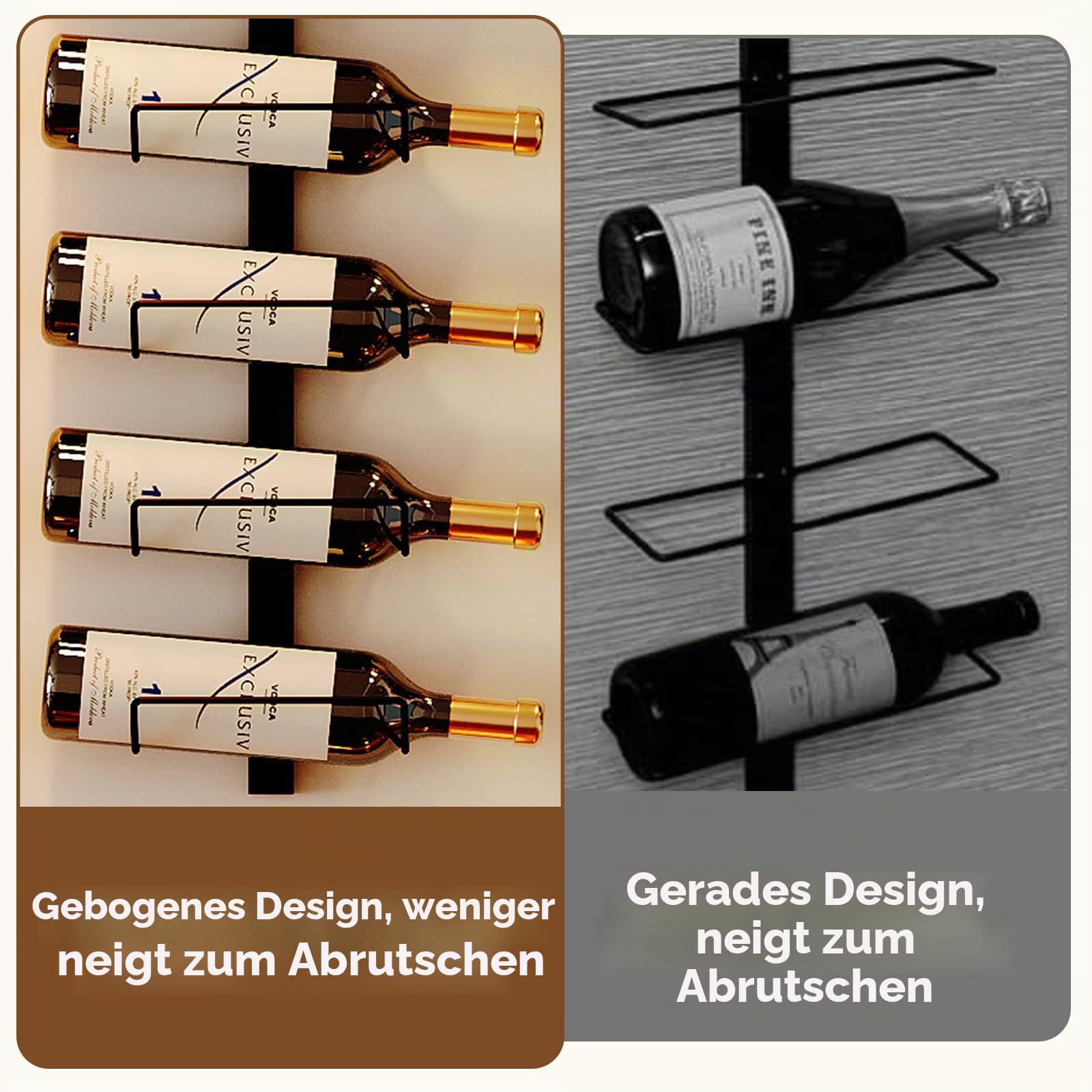 Wand-Weinregal für 12 Weinflaschen, abnehmbarer Wein-Aufbewahrungs-Organizer, Wandhalterung, Weinflaschen-Display-Halter, Handtuchhalter, verwendet als ein oder vier, für Küche, Bar, Weinkeller