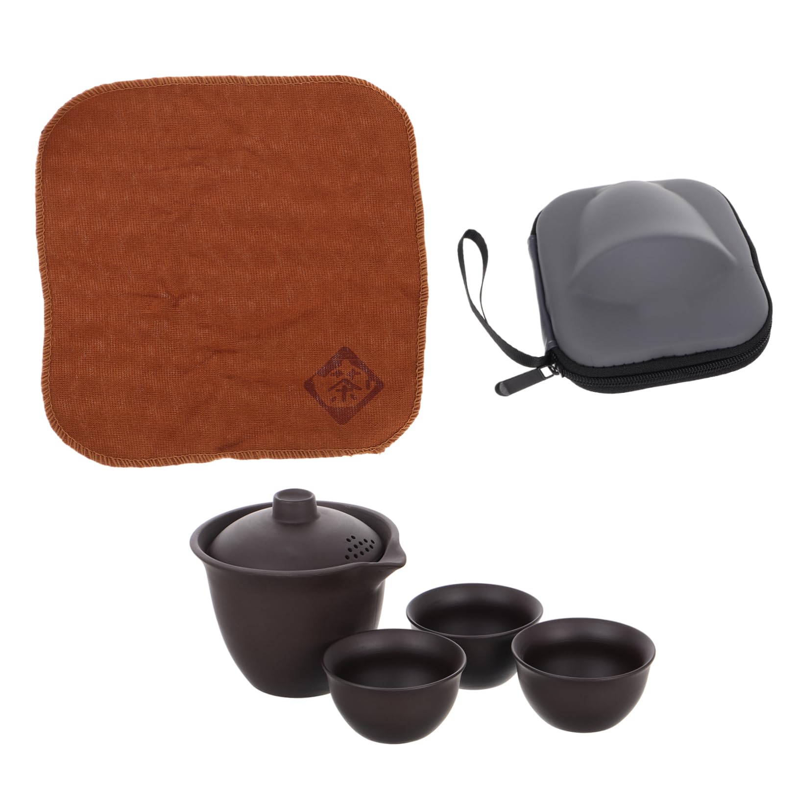 Service à thé de voyage portable céramique 1 théière 3 tasses rétention chaleur