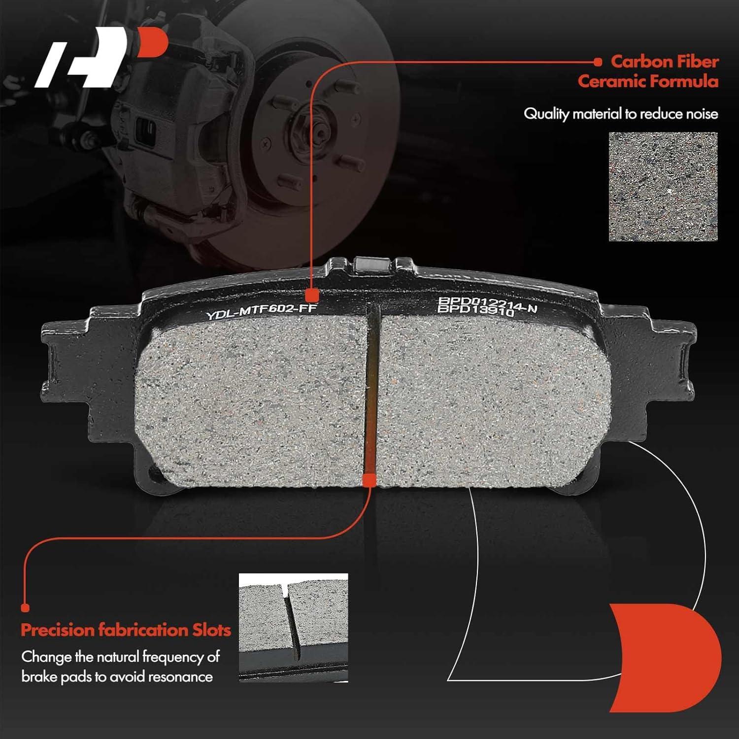 A-Premium 11.42 inch (290 mm) Rear Drilled and Slotted Disc Brake Rotors + Ceramic Pads Kit Compatible with Select Toyota Models - Prius V 2012-2017, Mirai 2016-2018, 6-PC Set