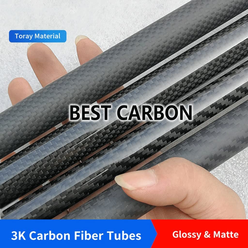 DMiotech Lot De 2 Tubes Carbone 8x6x330 Mm – 3K Roulé, Léger Et Résistant – Pour Quadricoptère RC, Avion, Hélicoptère, Drone, Cerf-volant
