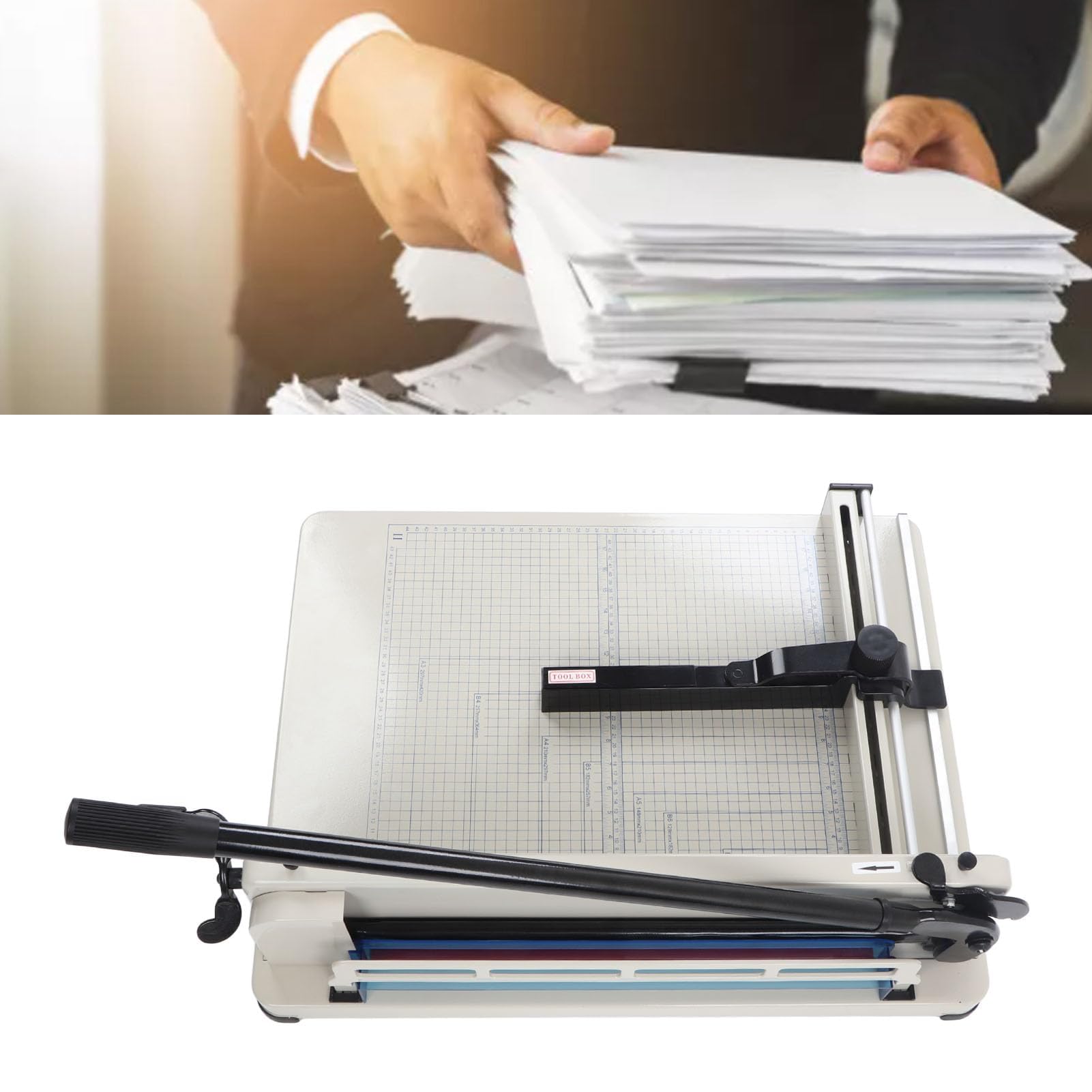 Cocoarm A3 przycinarka do papieru, gilotyny do stosów, precyzyjna maszyna do cięcia z dźwignią, do ręcznego cięcia papieru, mocna, biurowa, szkolna, domowa przycinarka do papieru