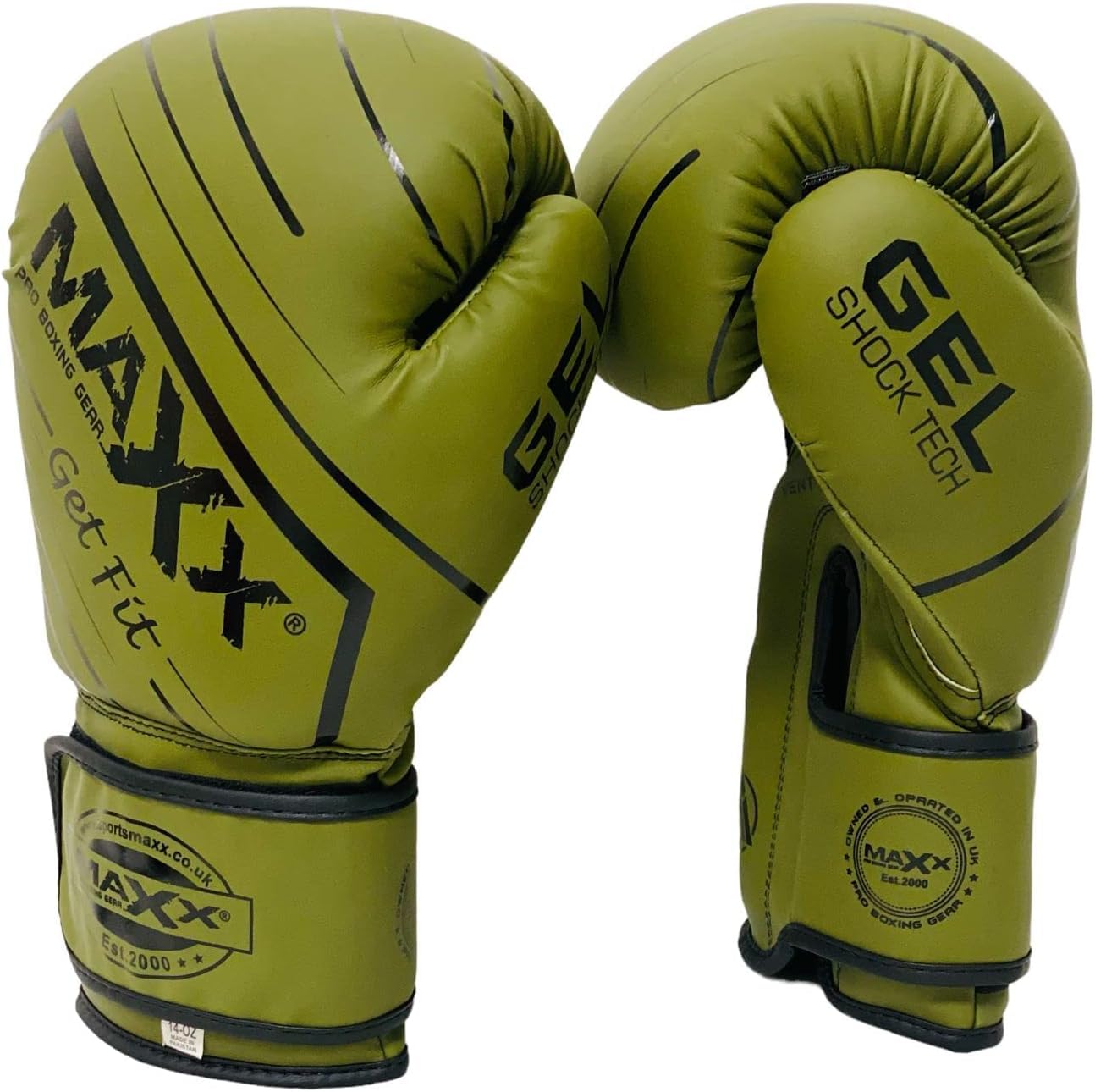 MAXX Junior Boxing Gloves: Adjustable Strap Training Gloves for MMA, Boxing, Muay Thai – Perfect for Boys and Girls (Vanta Black Green, 4OZ)