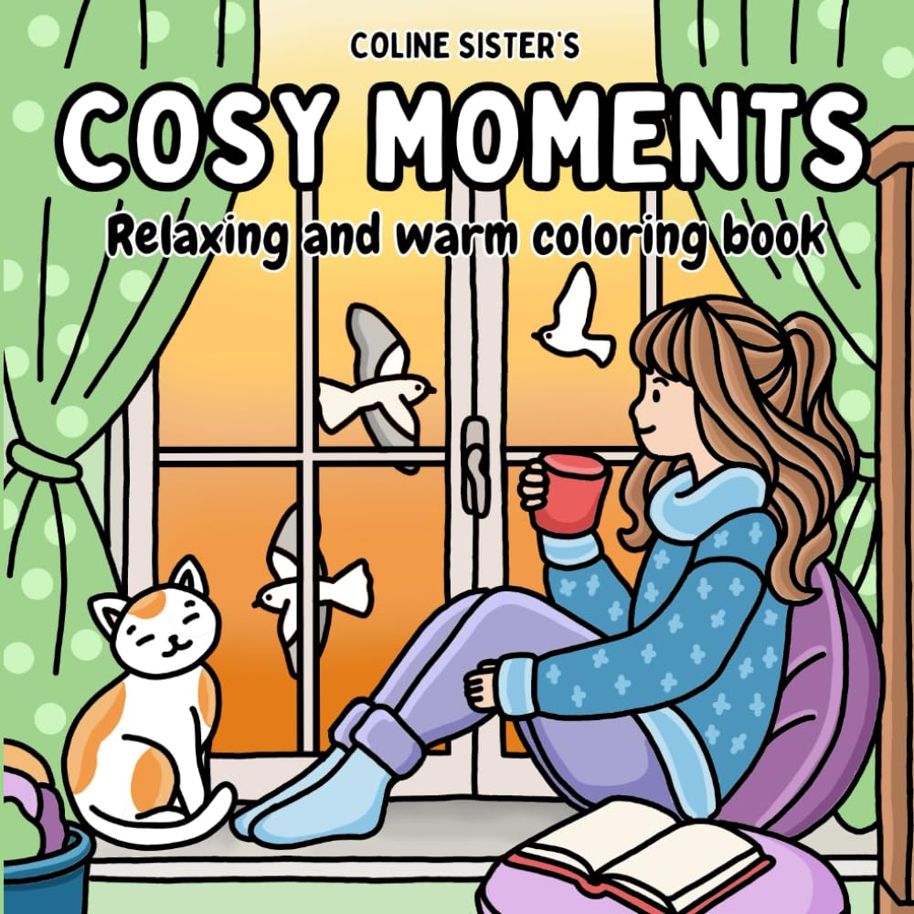 Cosy Moments: Cute and Cosy Coloring Book for Adults and Teens Featuring Relaxing Scenes, Warm and Comforting Moments, and Peaceful Everyday ... Mindfulness, and a Cozy Creative Escape