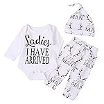 Newborn Suit For Baby Shower Deer Print Long Sleeve Romper+Long Pants+Hat (0-3months, Man),3M