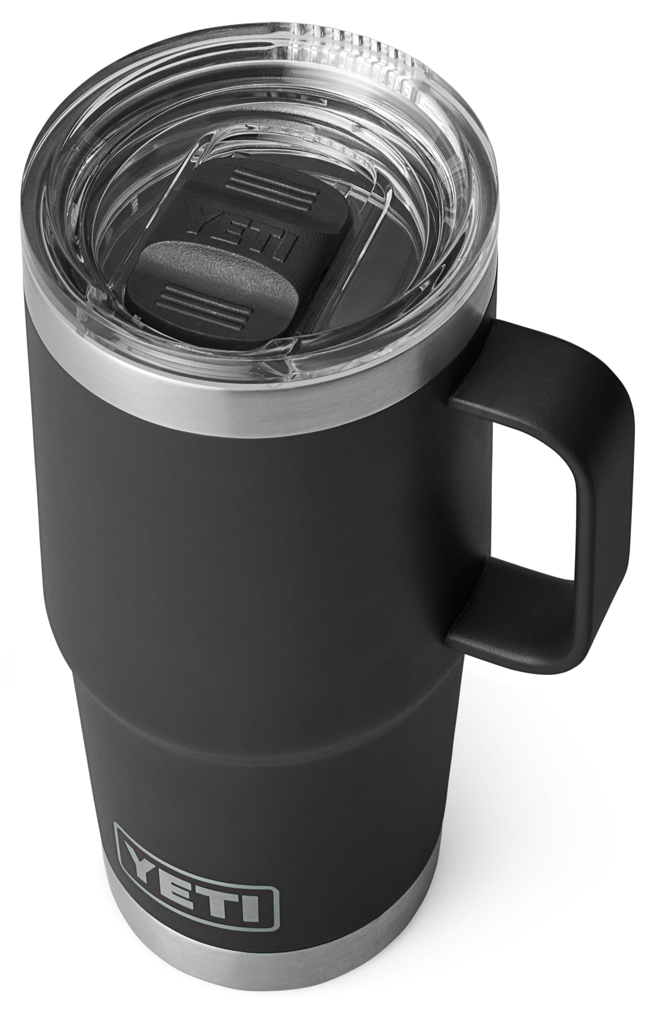 YETI Rambler Reisebecher Mit Stronghold Deckel, Black, 20 oz (591 ml) | Reise-Kaffeebecher aus Edelstahl, auslaufsicherer robuster Deckel, isolierter Kaffeebecher hält Getränke heiß oder kalt