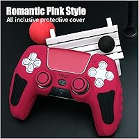 Vista 50 de ECHZOVE Funda de silicona para controlador PS5 (azul) – Cubierta de controlador de PS5 duradera y antideslizante con accesorios personalizables