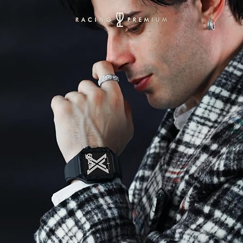 Miniatura 3 de RACINGPREMIUM Exclusive X series custom AppleWatch 4445mm fluororubber wristband+stainless steel titanium alloy case, suitable for iWatch