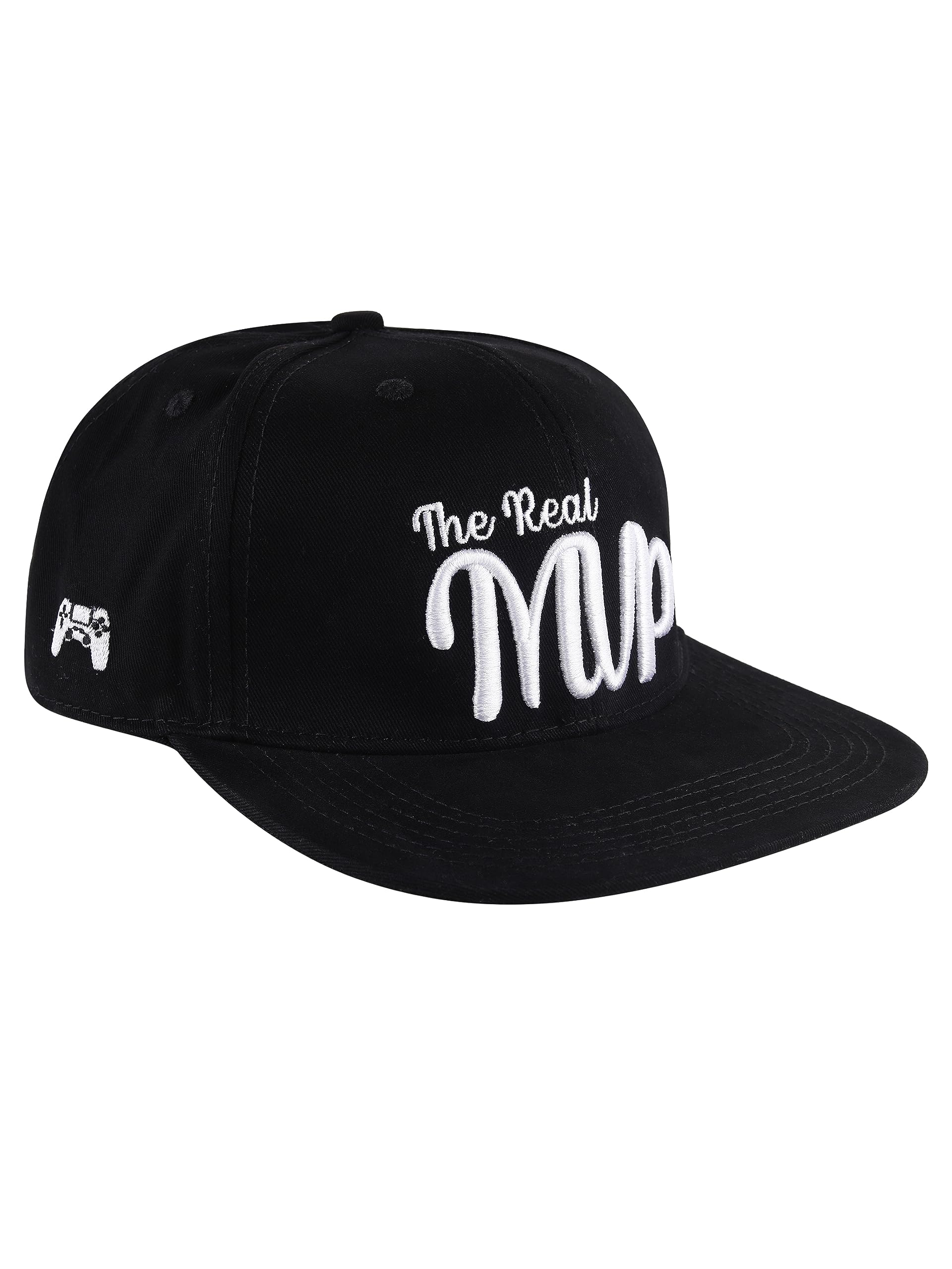 droop Hiphop Cap for Men & Women | Snapback Closure with Adjustable Fit | Cotton Twill Black Cap for Gym, Sports & Outdoor Activities | Stylish The Real MVP Embroidered Design | Breathable Airholes-picture-22
