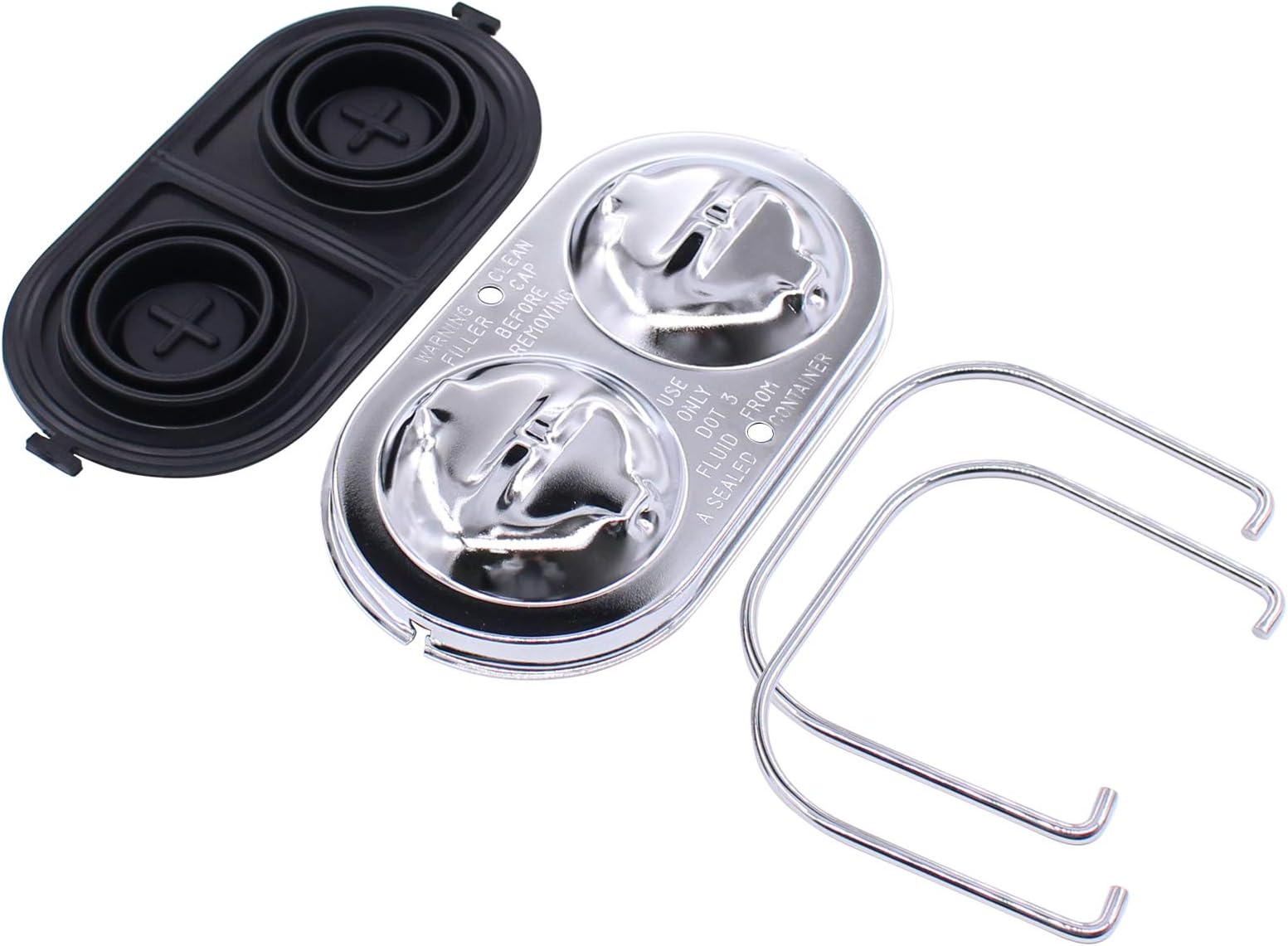 MOTOKU Chrome Brake Master Cylinder Cover Gasket for Corvette 1967-1982