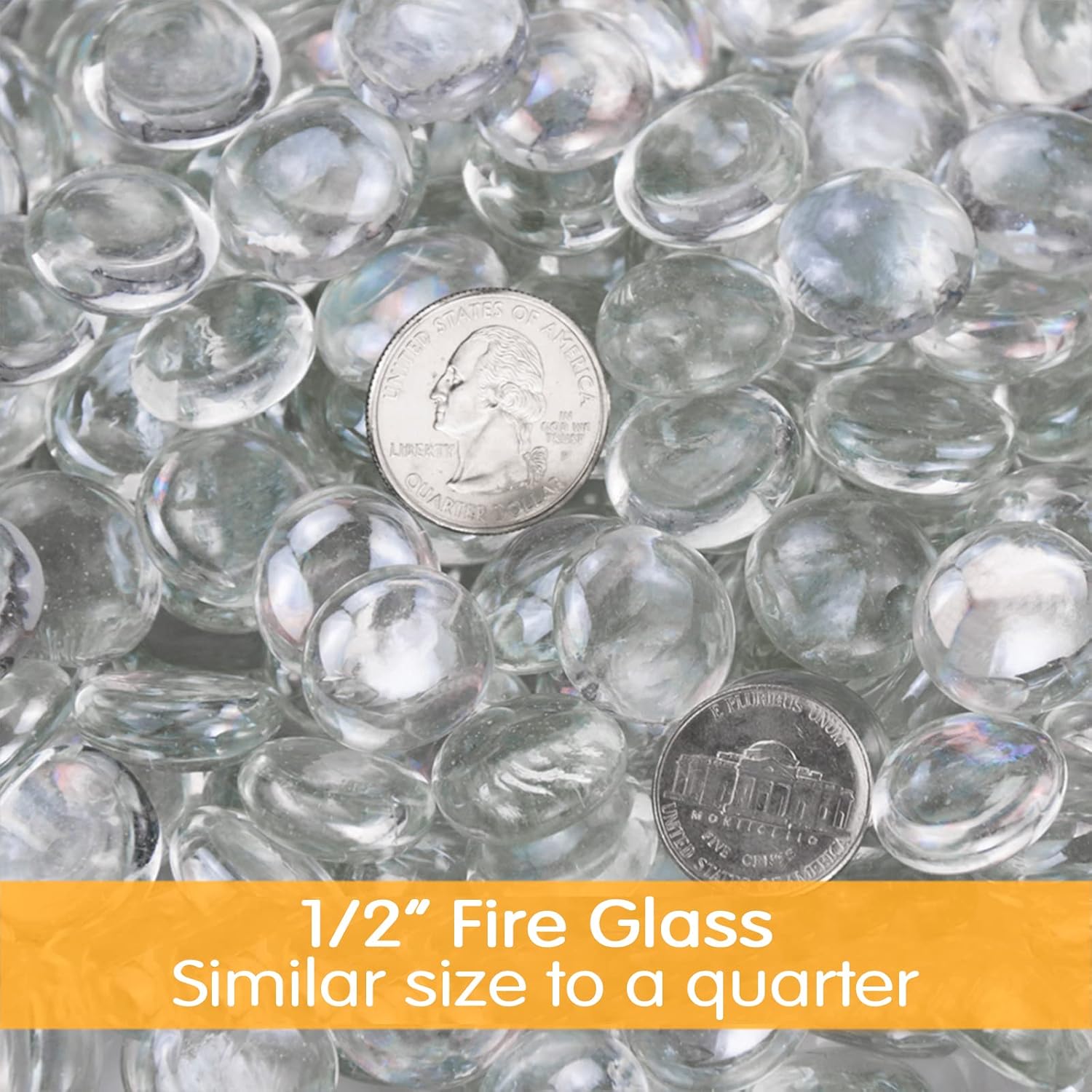 GRISUN Ultra Clear and Cobalt Blue Fire Pit Glass