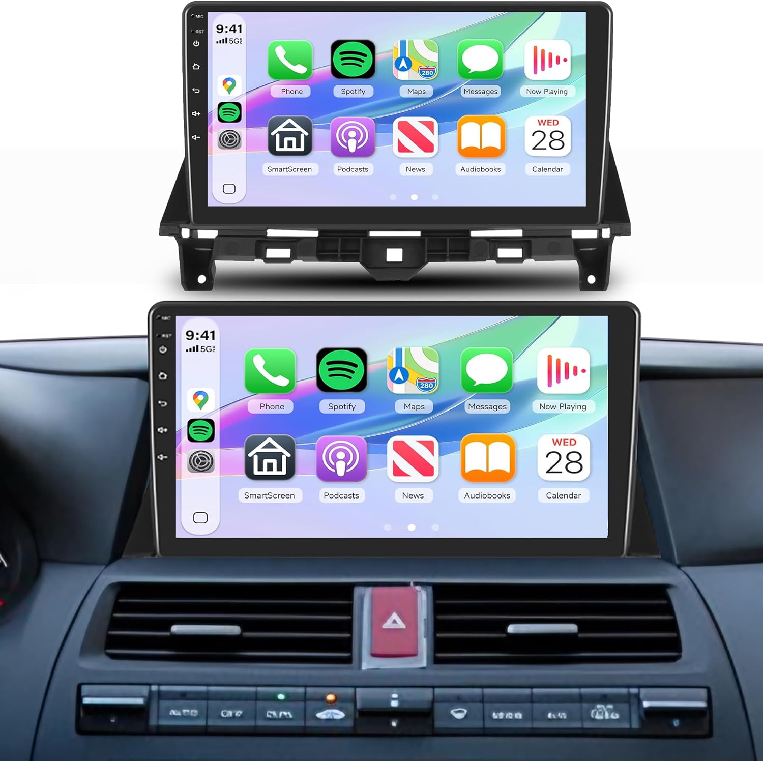 2G+64G Android 15 Wireless Carplay Car Radio for Honda Accord 8th 2008-2013, Rimoody Car Stereo Android Auto GPS 5G-WiFi EQ Bluetooth 5.0 10.1 Inch Touch Screen FM/RDS Backup Camera 4Core 2G+64G Wireless Carplay