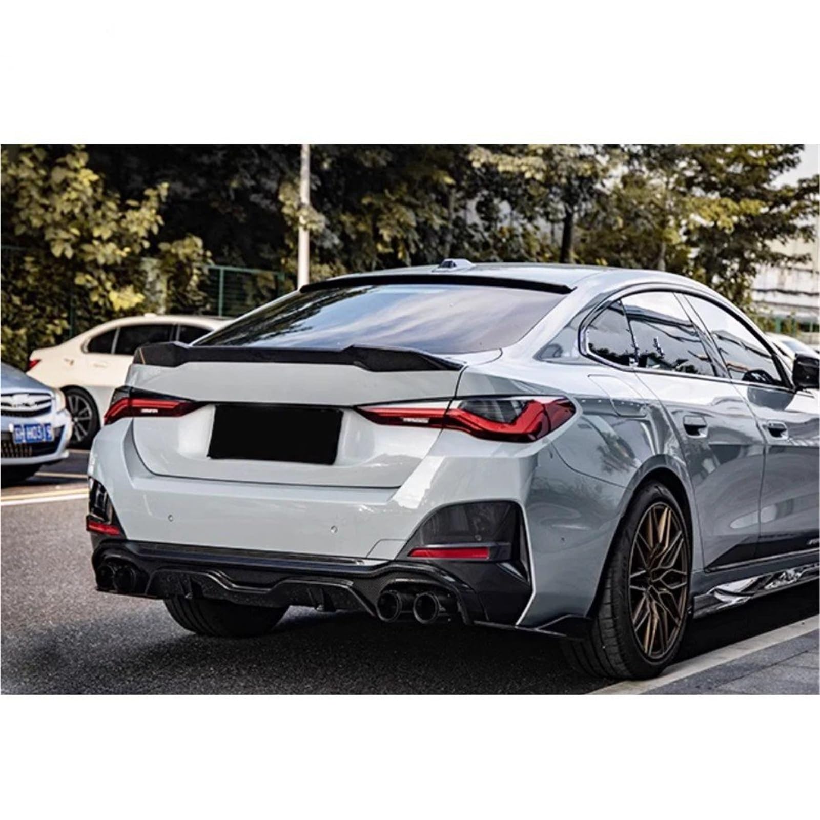 Dla B&MW Seria 4 G26 4 Door 2021-2025 Skrzydło Na Klapie Spoiler Bagażnika Lotka Tylny Akcesoria Dekoracyjne Do Karoserii Spojler Tylny Trunk Wing(Wet Carbon Fiber)