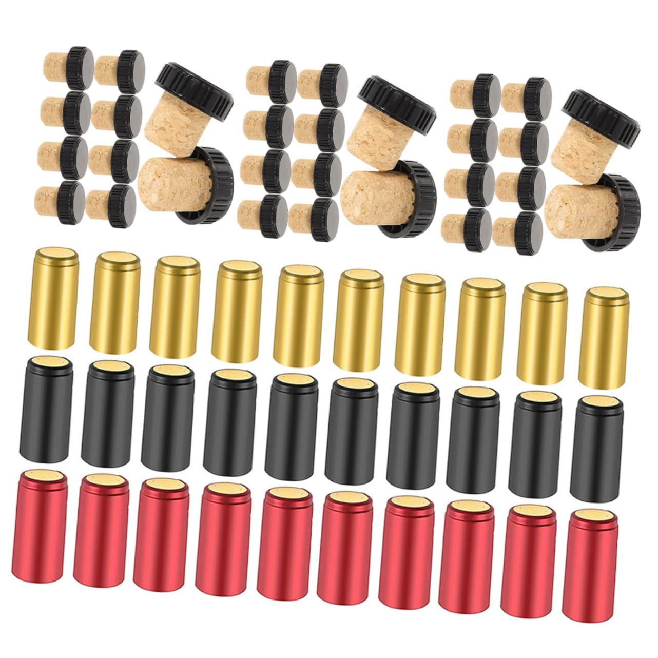 PRETYZOOM Wine Bottle Shrink Film 30 Sets Pvc Heat Shrink Caps Disposable Wine Bottle Caps Bulk Pack