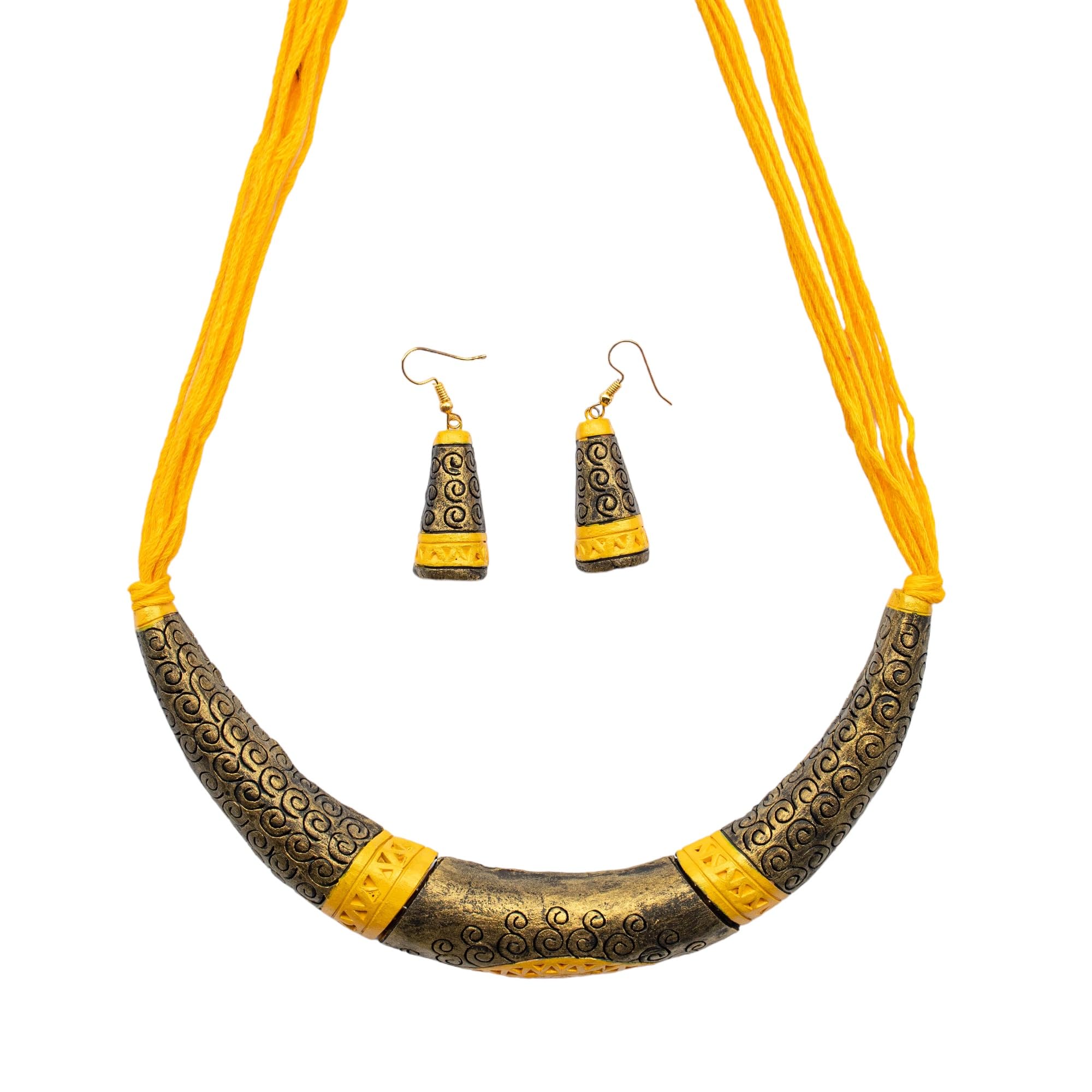 SHILPOGRAM Handmade Terracotta Jewelry Set Tr103 For Women (Yellow) (B0CCY1YTDH) Amazon Price History, Amazon Price Tracker